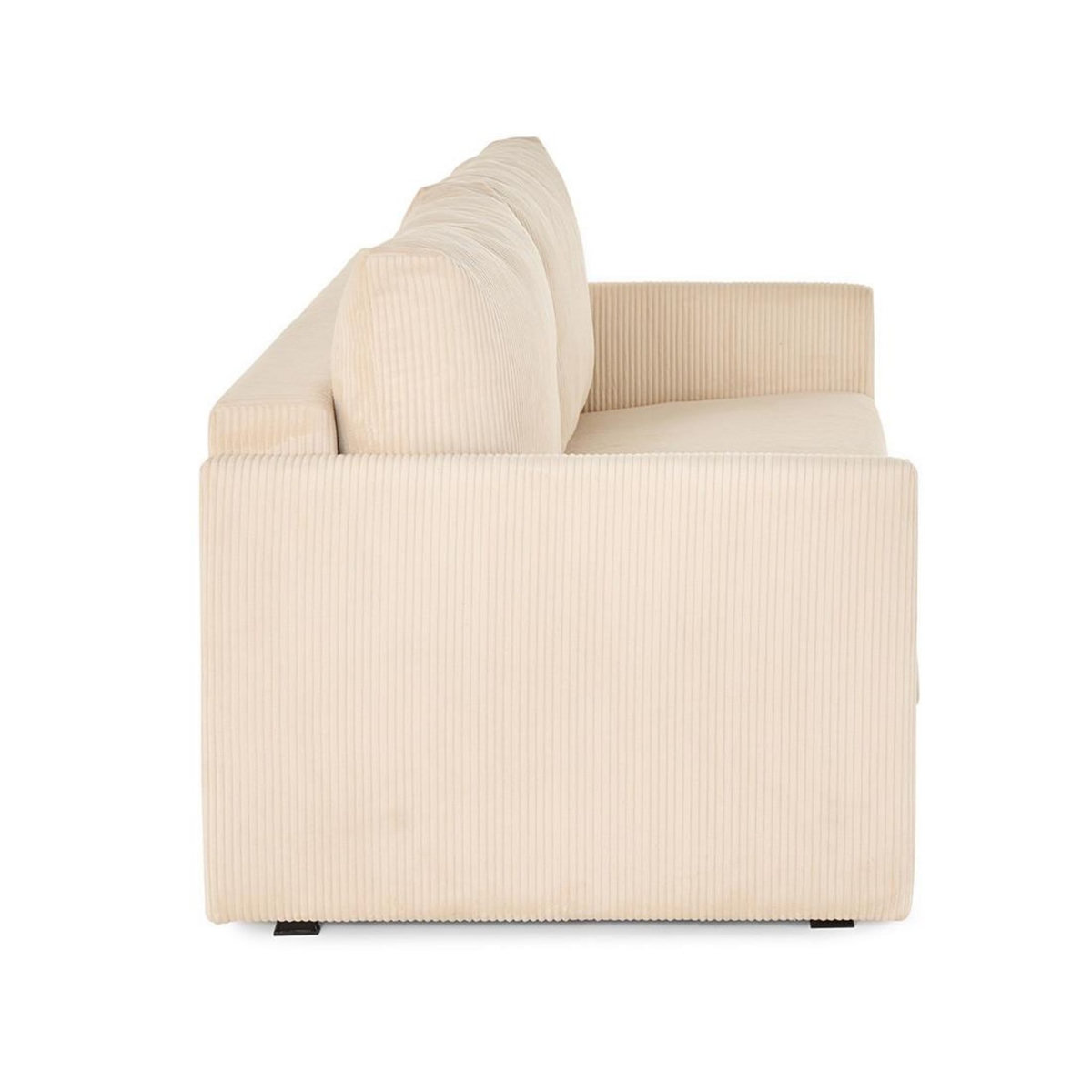 BEST MOBILIER Ottawa - canapé 3 places convertible express couchage quotidien 140 cm matelas 12 cm en velours côtelé