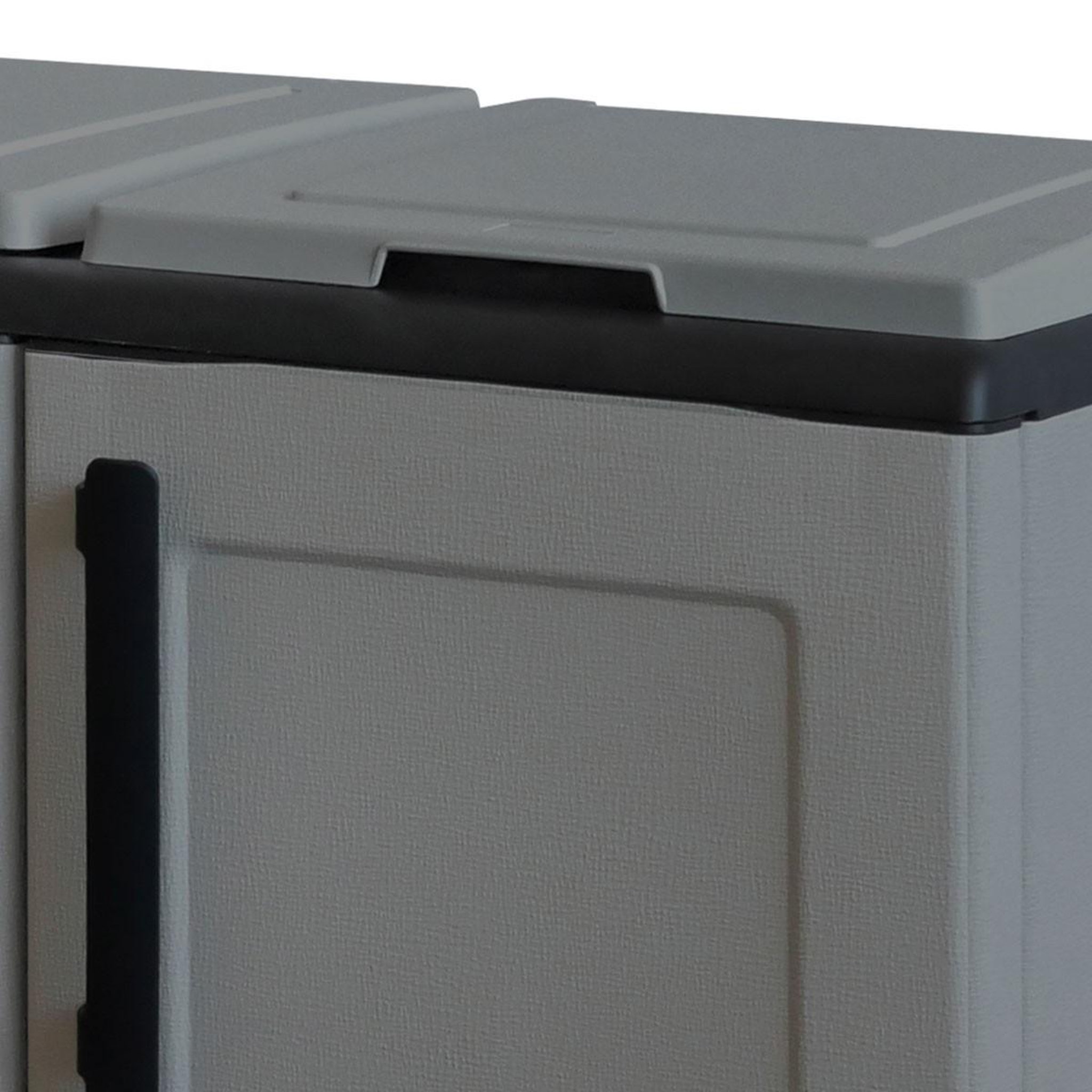 Voir la diapositive 4 : INTEC Armoire de tri selectif 3 sacs gris - meuble de recyclage int / ext - dimensions 102 x 37 x 84 cm - intec