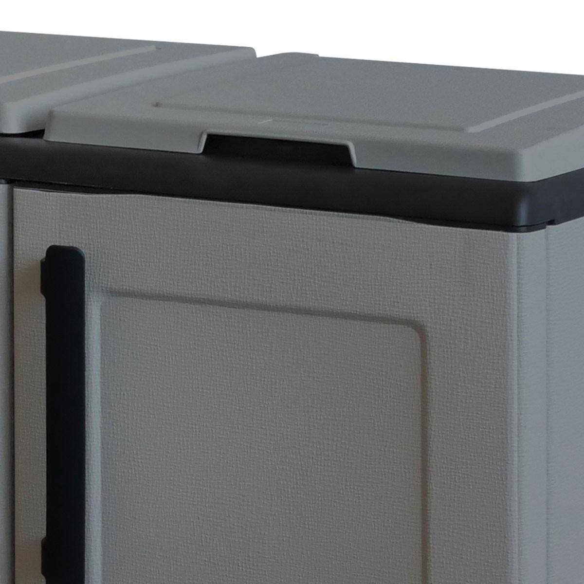 INTEC Poubelles de tri Selectif 3 Sacs Gris - Meuble de Recyclage Extérieur - Dimensions 102 x 37 x 84 cm - INTEC