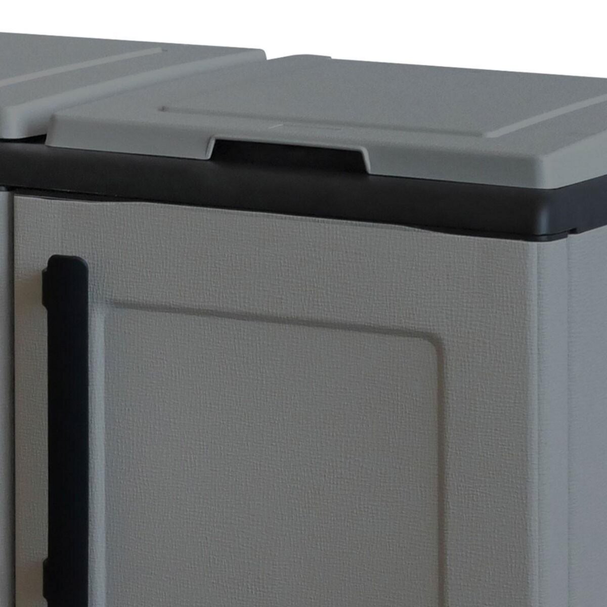 INTEC Poubelles de tri Selectif 3 Sacs Gris - Meuble de Recyclage Extérieur - Dimensions 102 x 37 x 84 cm - INTEC