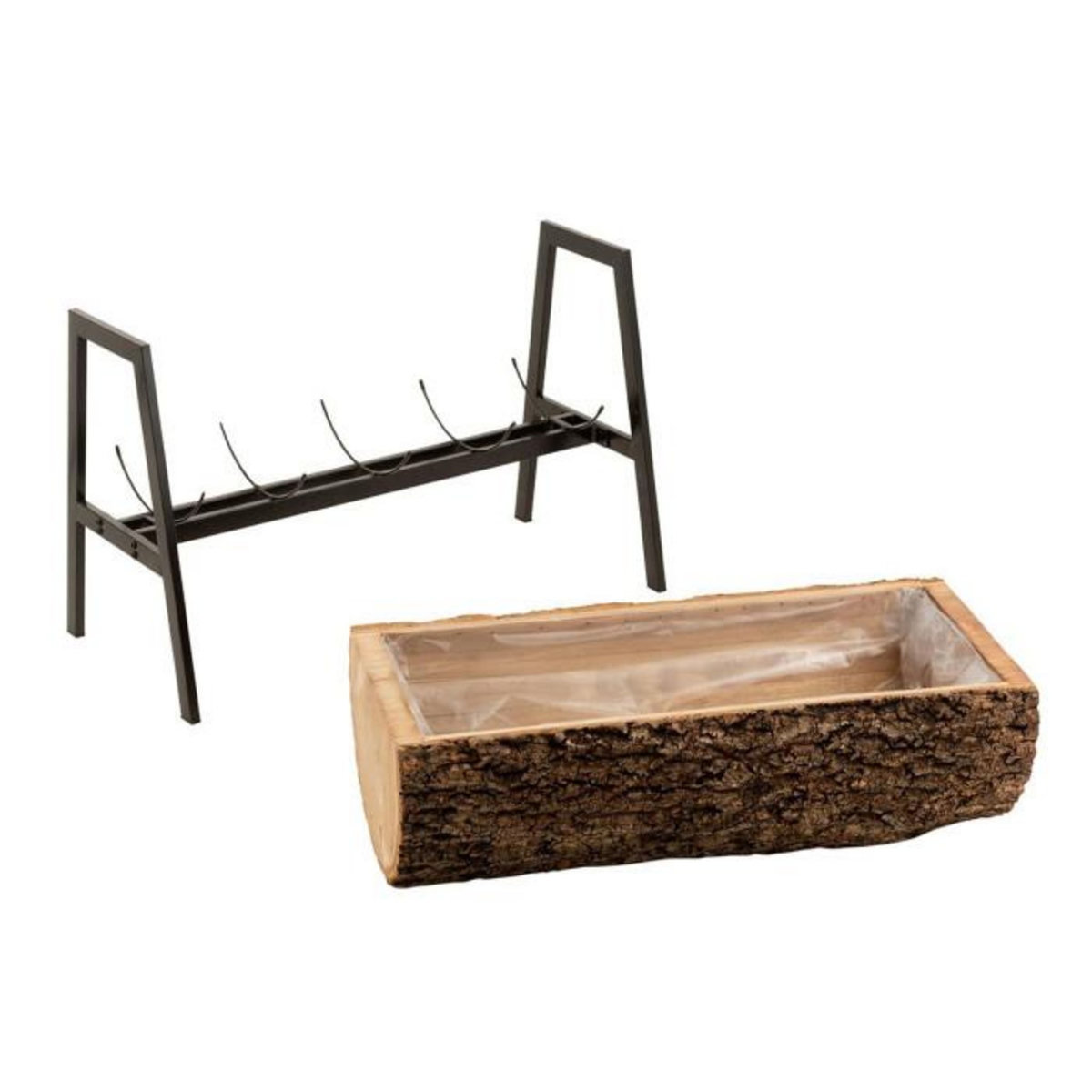 Paris Prix Cache-Pot sur Pied  Tronc en Bois  78cm Naturel