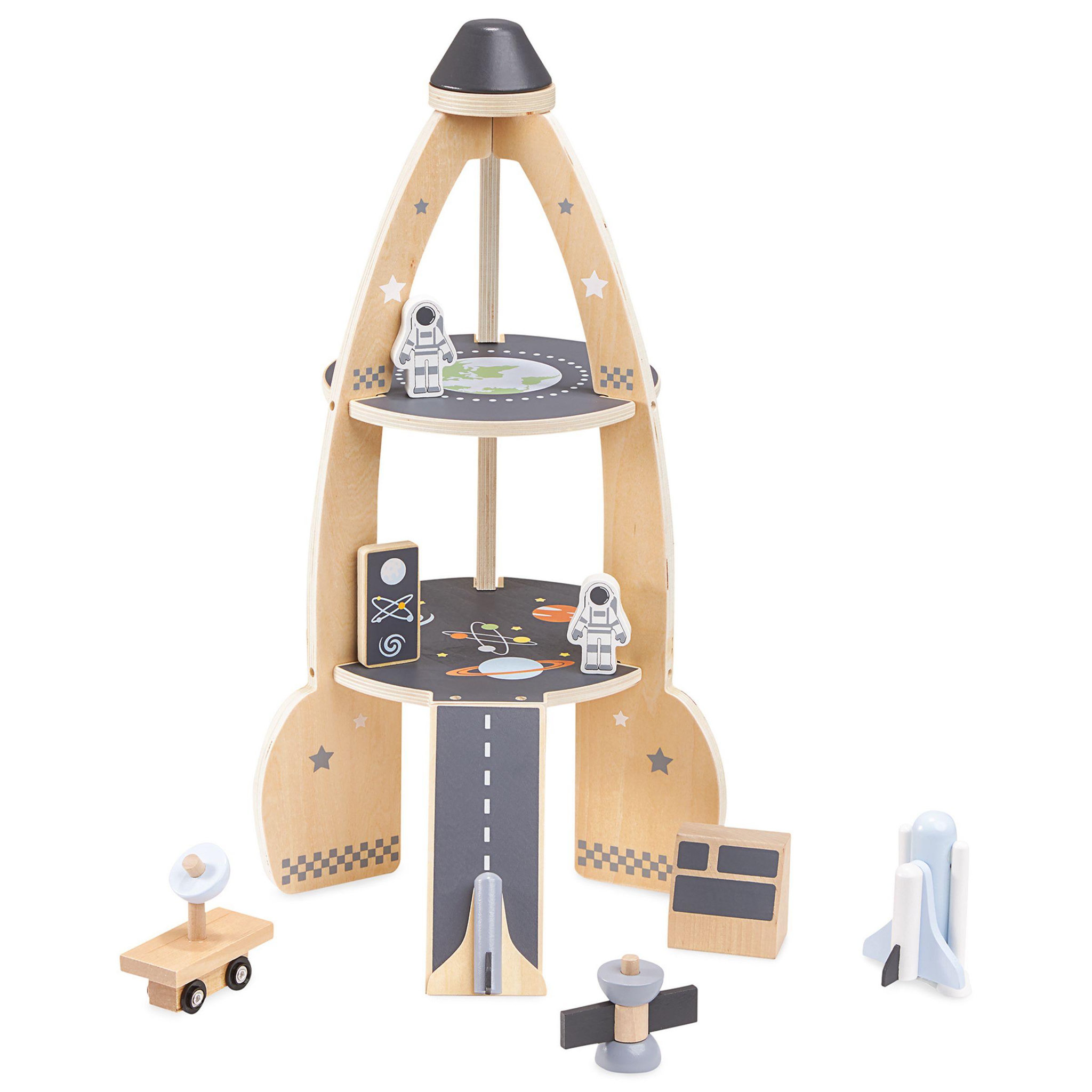 Voir la diapositive 6 : MAMABRUM Fusée Spatiale en Bois pour Enfant avec 2 Astronautes, Véhicules et Accessoires dès 3 Ans
