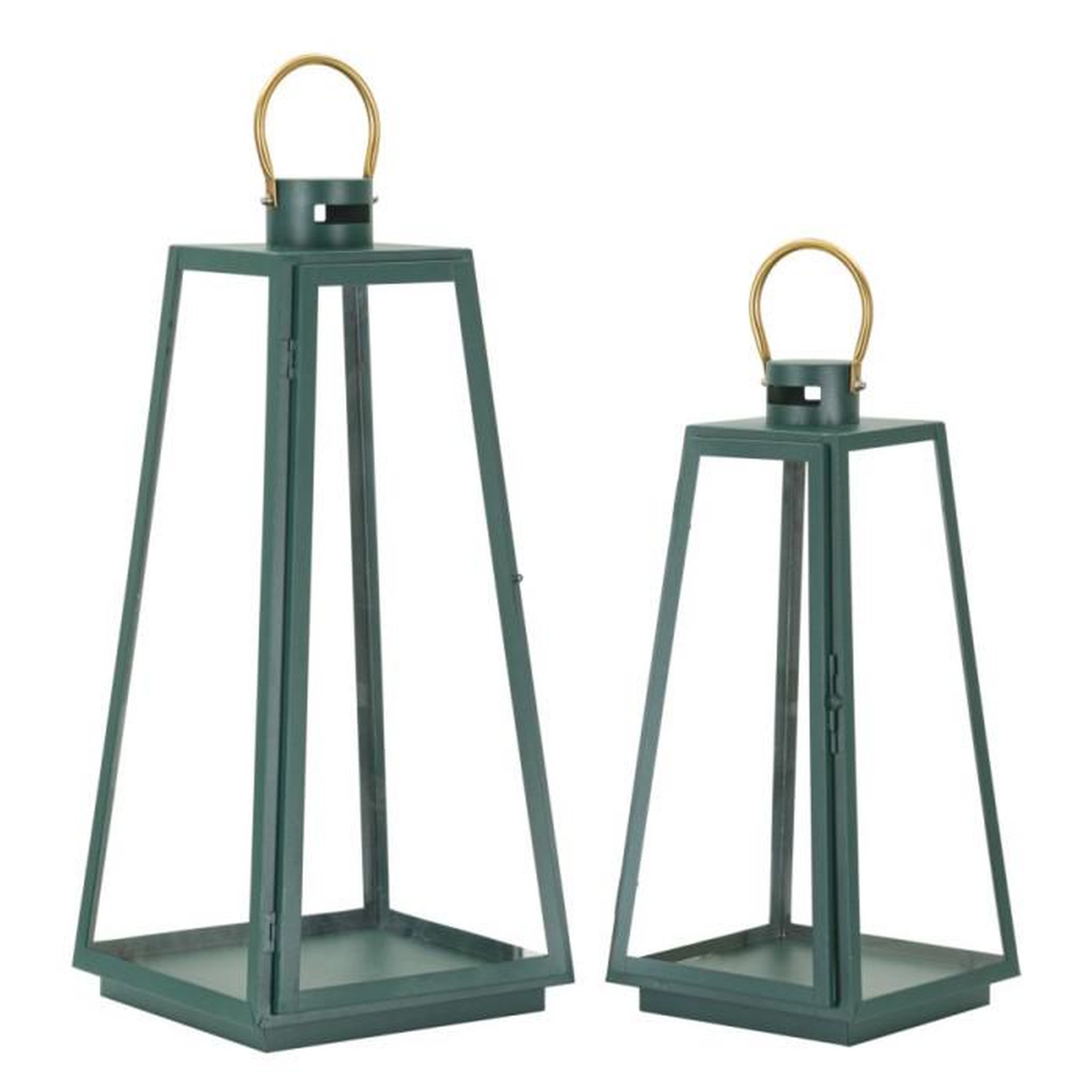 Paris Prix Lot de 2 Lanternes en Verre  Grent  57cm Vert