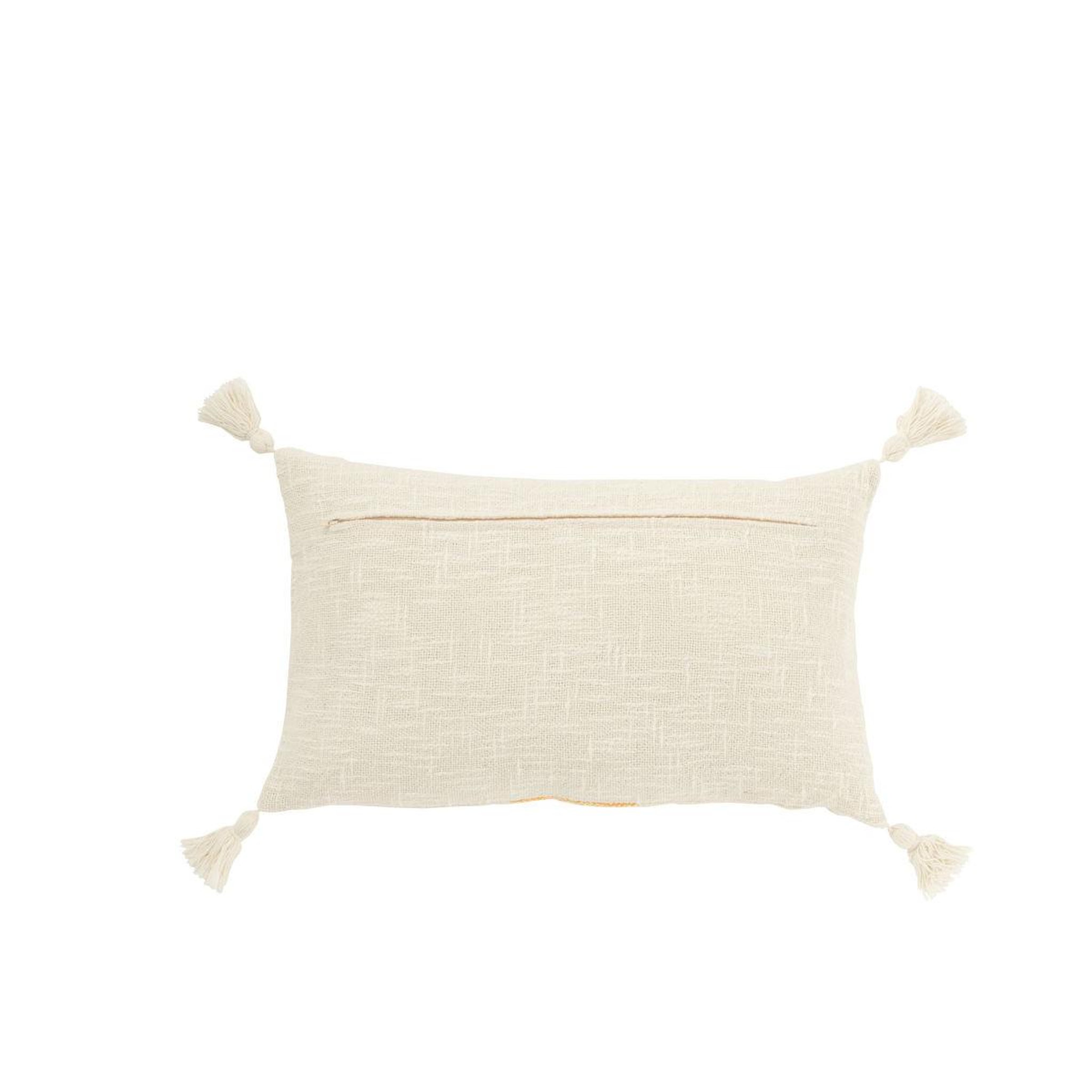 Voir la diapositive 2 : J-LINE Coussin déco ligne  polly  30x50cm blanc & orange