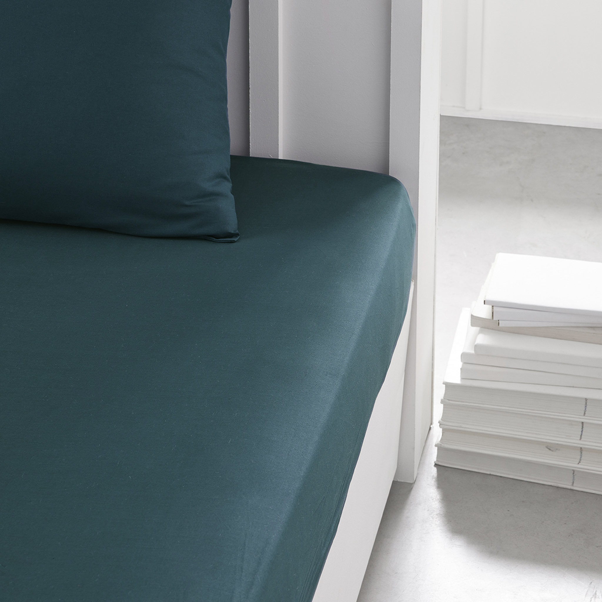Voir la diapositive 3 : TODAY Drap housse uni en Coton 57 fils ORGANIC