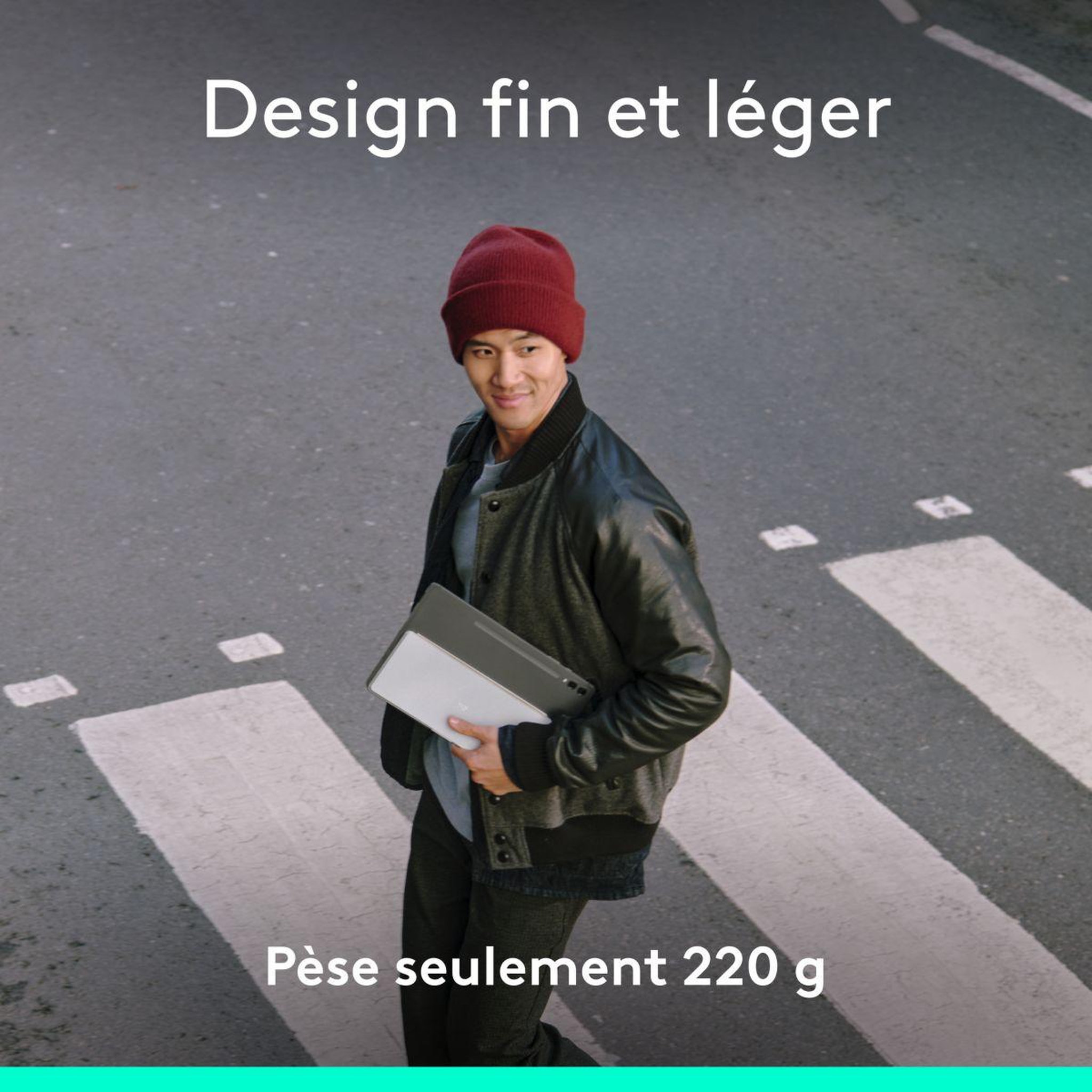 Voir la diapositive 2 : Logitech Etui Keys-To-Go 2 universel Gris Pale