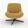 Voir la diapositive 6 : Rendez vous déco Fauteuil pivotant en tissu effet velours jaune moutarde-Elvis
