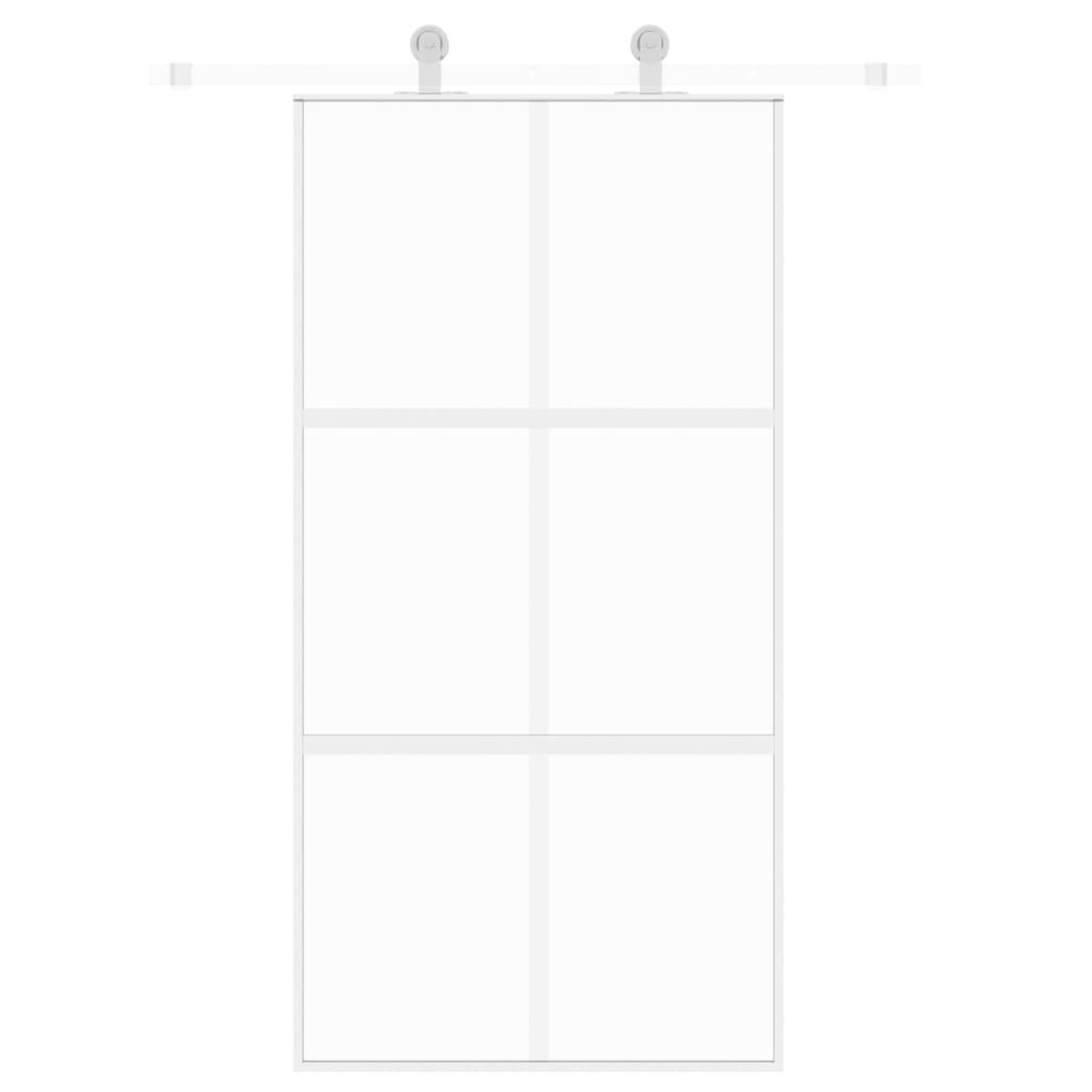 Voir la diapositive 3 : VIDAXL Porte coulissante blanc 102,5x205 cm verre trempe aluminium