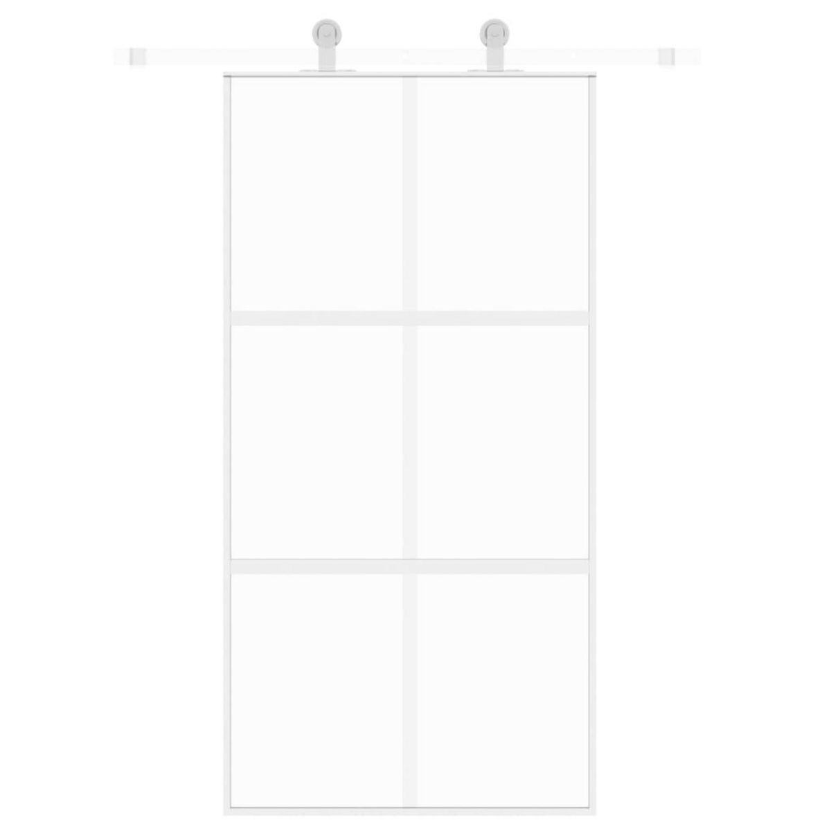 VIDAXL Porte coulissante blanc 102,5x205 cm verre trempe aluminium