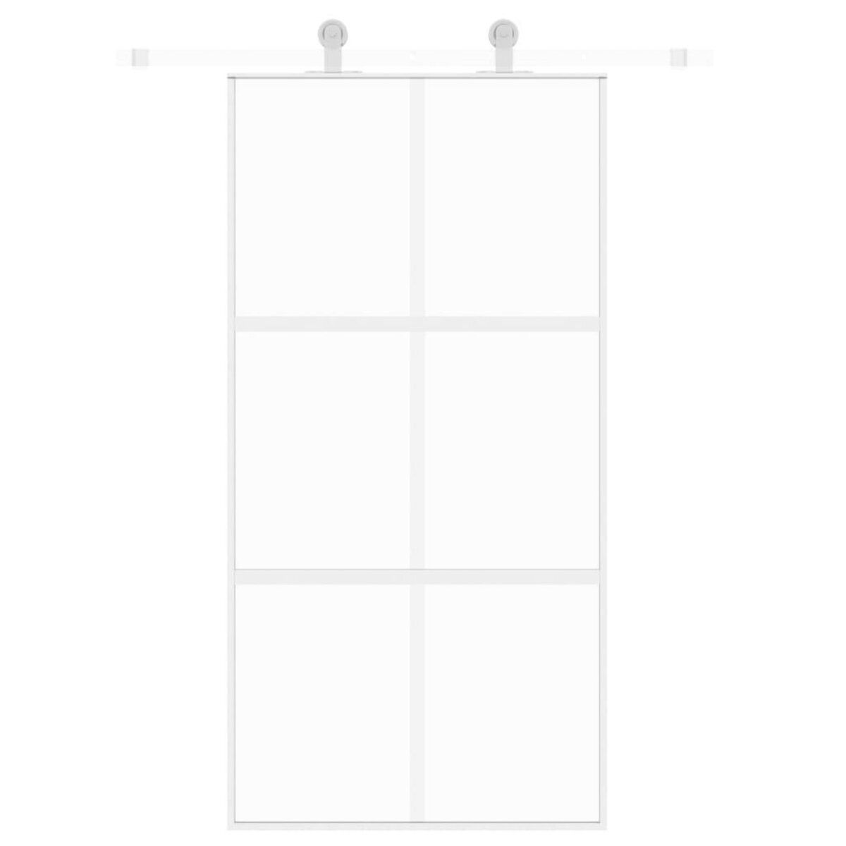 VIDAXL Porte coulissante blanc 102,5x205 cm verre trempe aluminium