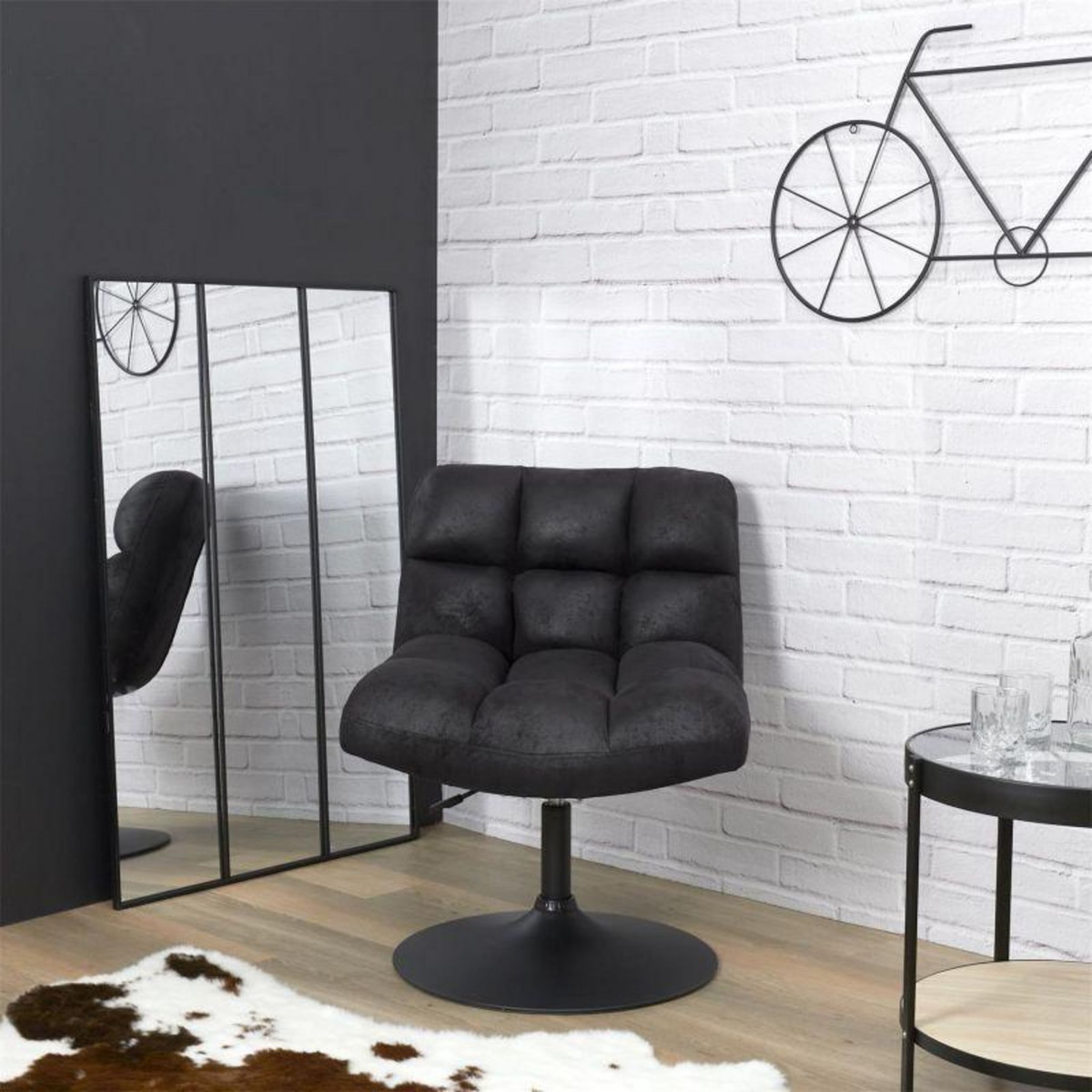 Paris Prix Fauteuil Vintage Design  Indus  89cm Noir