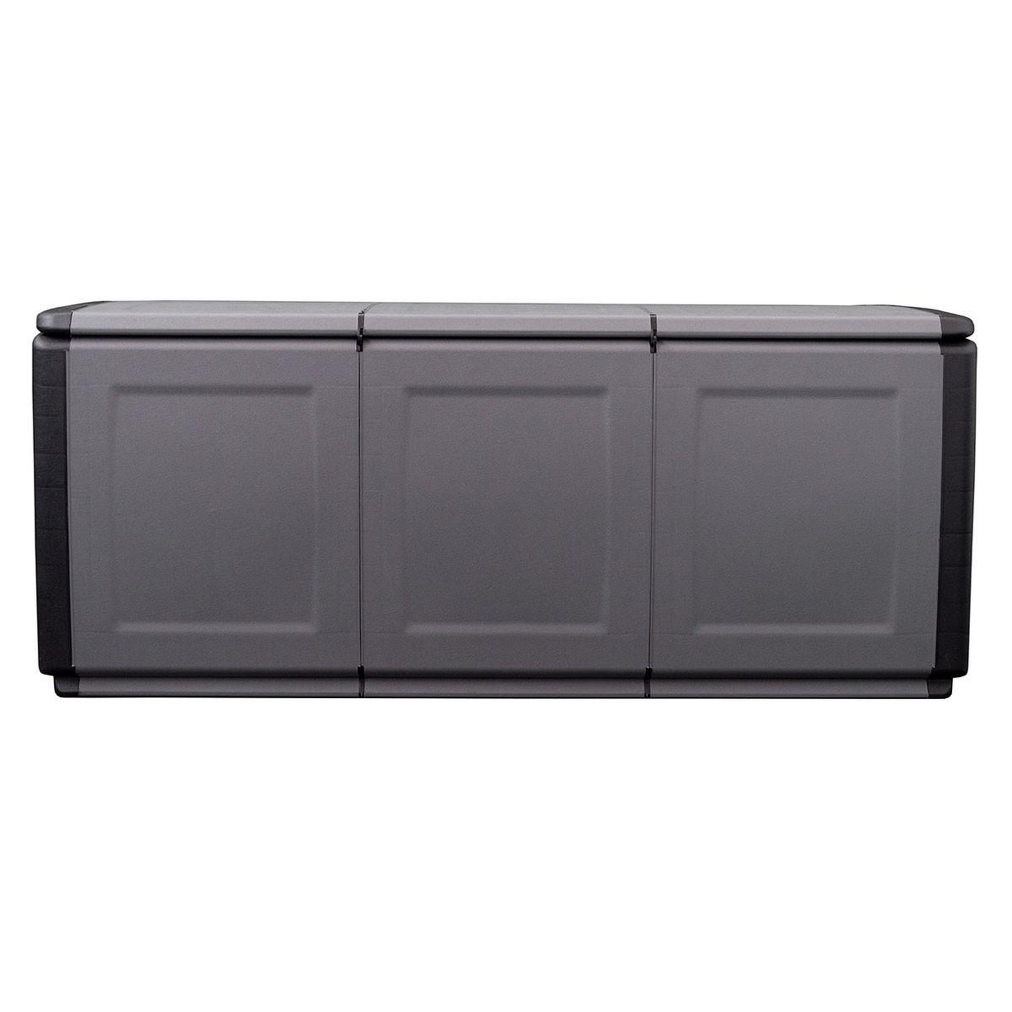 Voir la diapositive 4 : INTEC Coffre de rangement 330L Gris/Noir 138 x 53 x H57cm Poignées de transport polypropylène INTEC