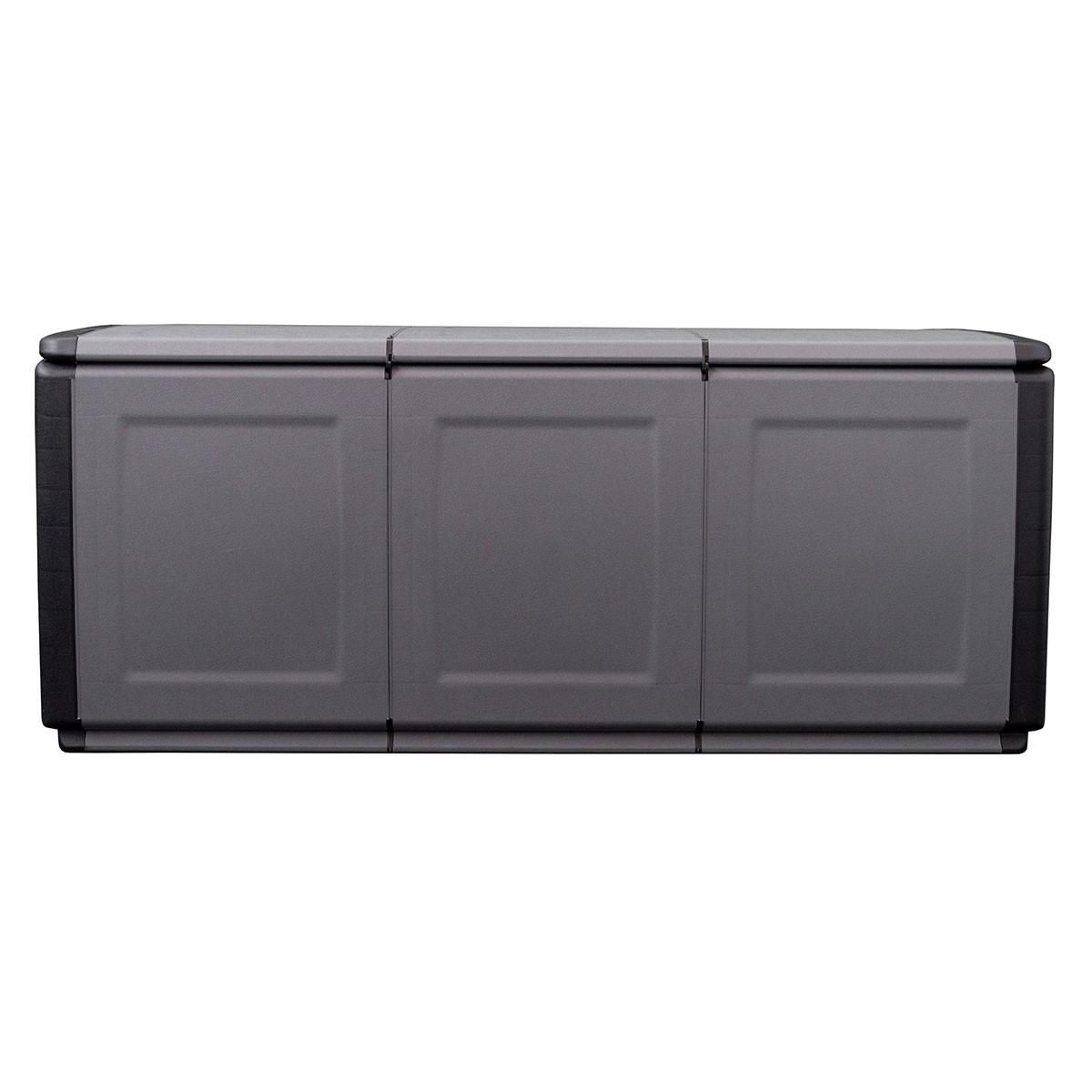INTEC Coffre de rangement 330L Gris/Noir 138 x 53 x H57cm Poignées de transport polypropylène INTEC