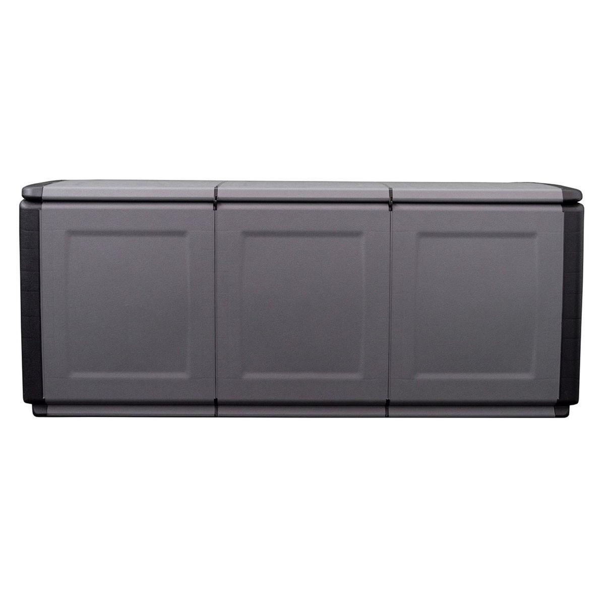 INTEC Coffre de rangement 330L Gris/Noir 138 x 53 x H57cm Poignées de transport polypropylène INTEC