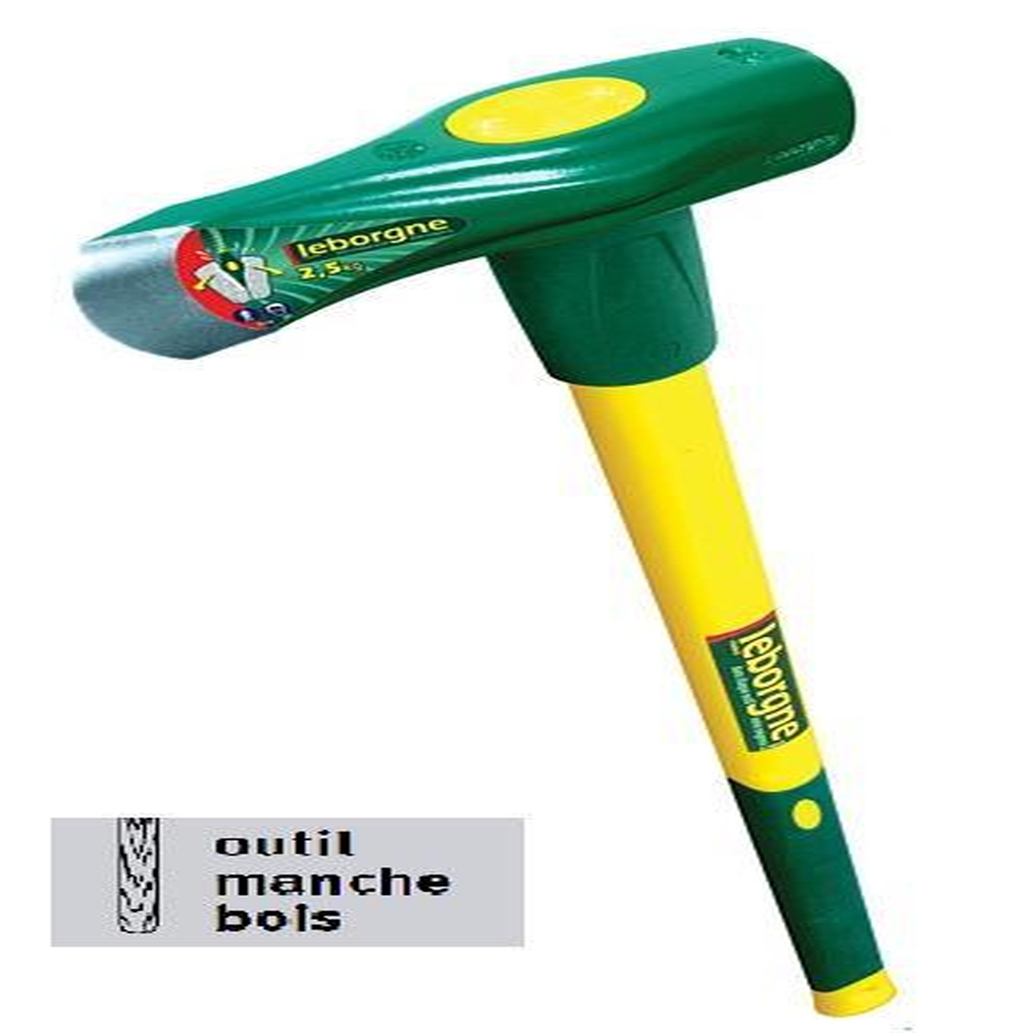 Leborgne Merlin éclateur 2,5 kg - manche bois certifié PEFC 100% - 90 cm