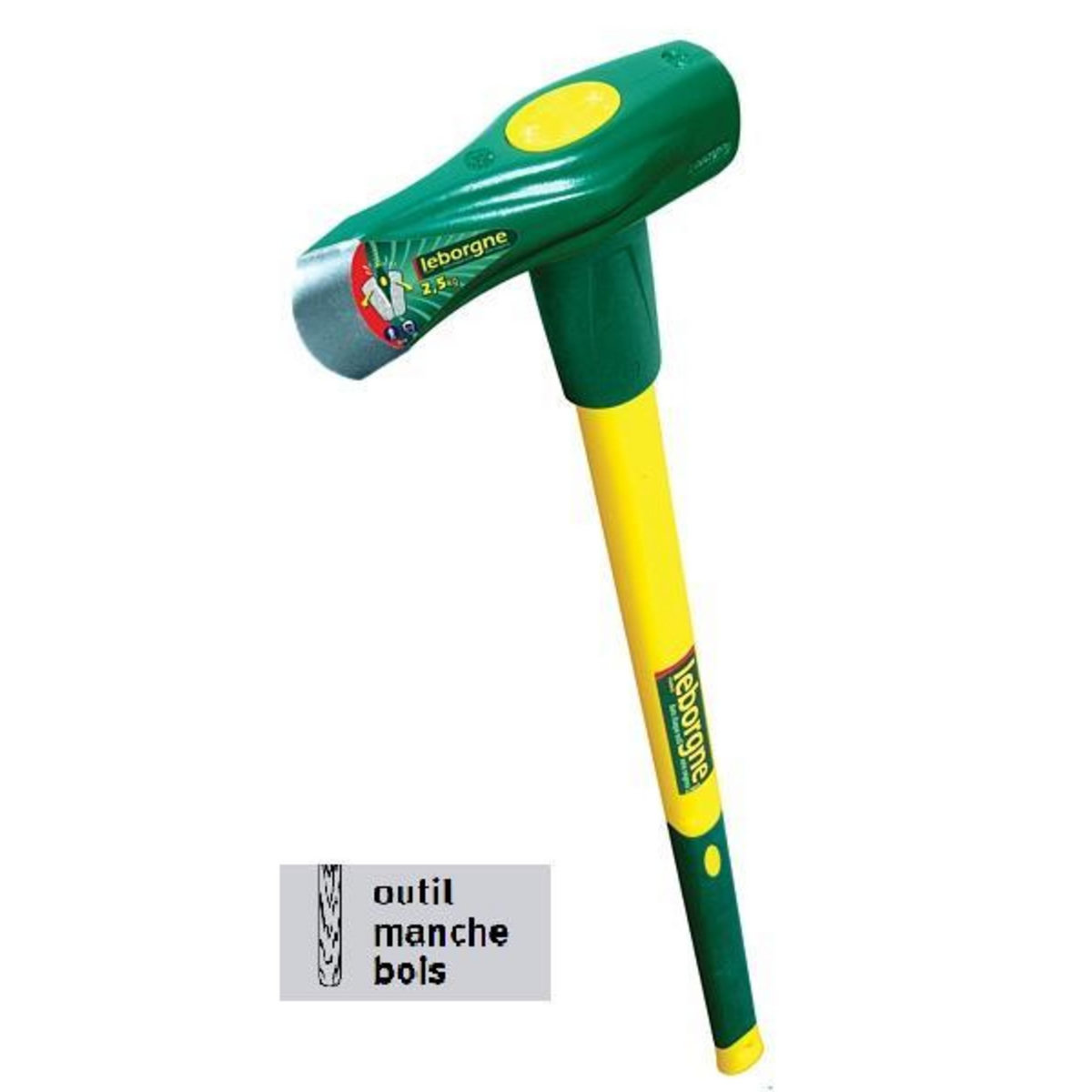 Leborgne Merlin éclateur 2,5 kg - manche bois certifié PEFC 100% - 90 cm