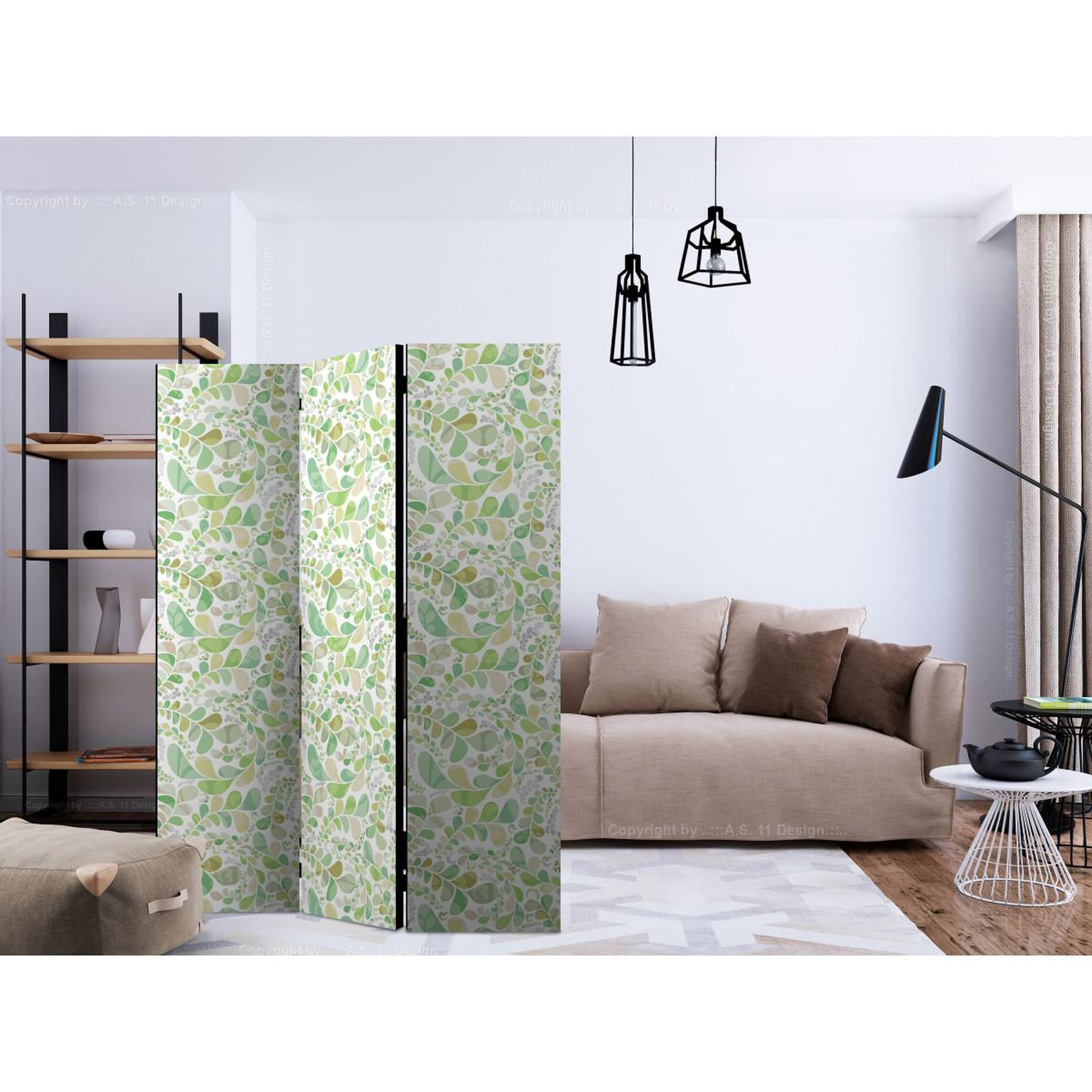 Voir la diapositive 2 : Paris Prix Paravent 3 volets  plants stained glass  135x172cm