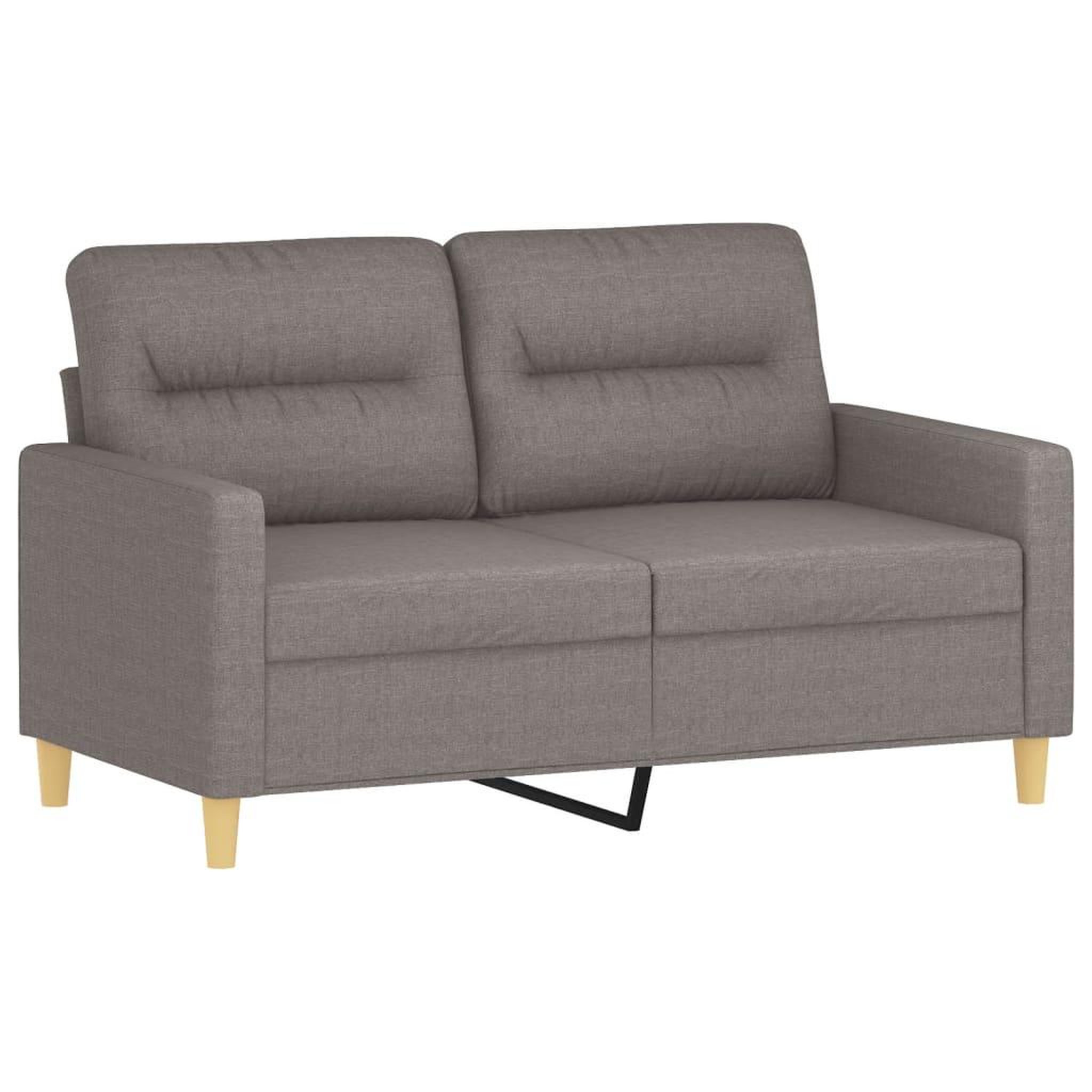 Voir la diapositive 2 : VIDAXL Canape a 2 places Taupe 120 cm Tissu