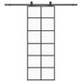 Voir la diapositive 2 : VIDAXL Porte coulissante kit de quincaillerie noir 76x205 cm verre ESG