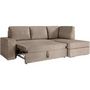 Voir la diapositive 5 : LOUNGITUDE Canapé d'angle droit convertible ARTEMIS 4 places - Velours côtelé greige - L246 x P174 x H96 cm