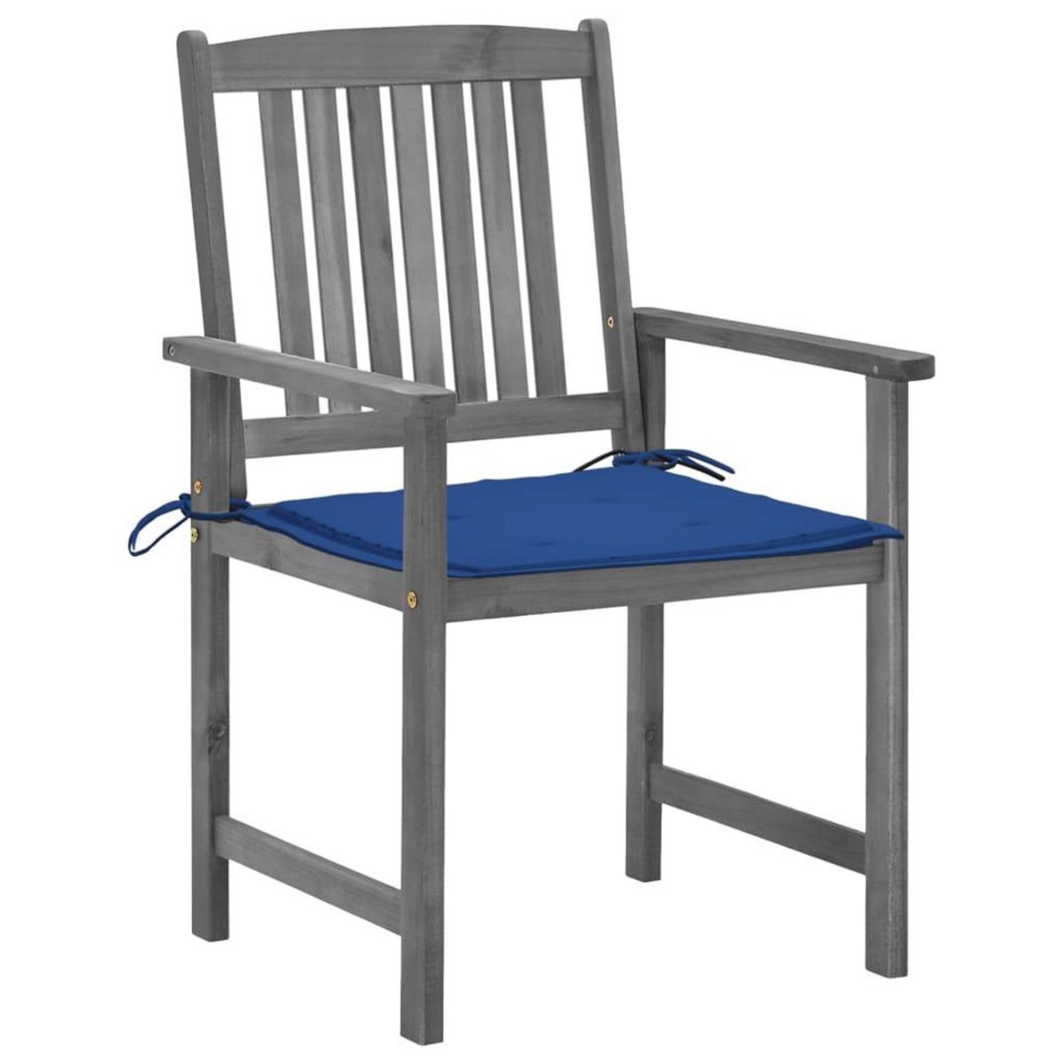 VIDAXL Chaises de jardin et coussins lot de 4 Gris Bois acacia massif