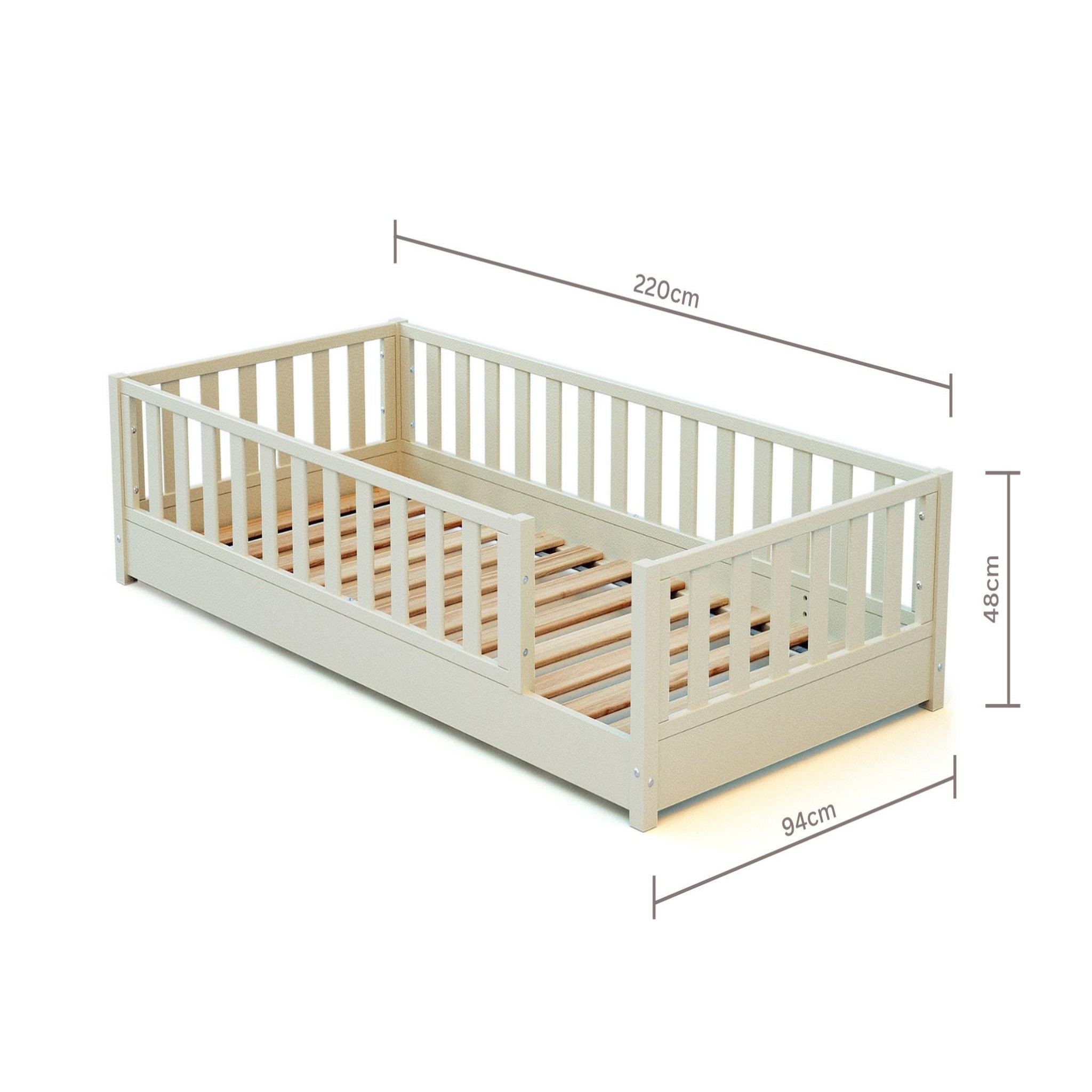 Voir la diapositive 5 : JURABABY Lit au sol enfant en bois SONHO - 90x190