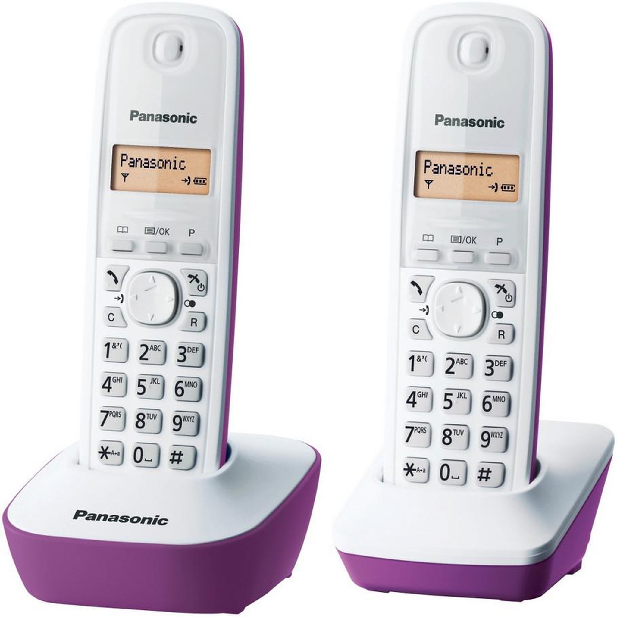 PANASONIC Téléphone sans fil duo dect pourpre - kxtg1612frf