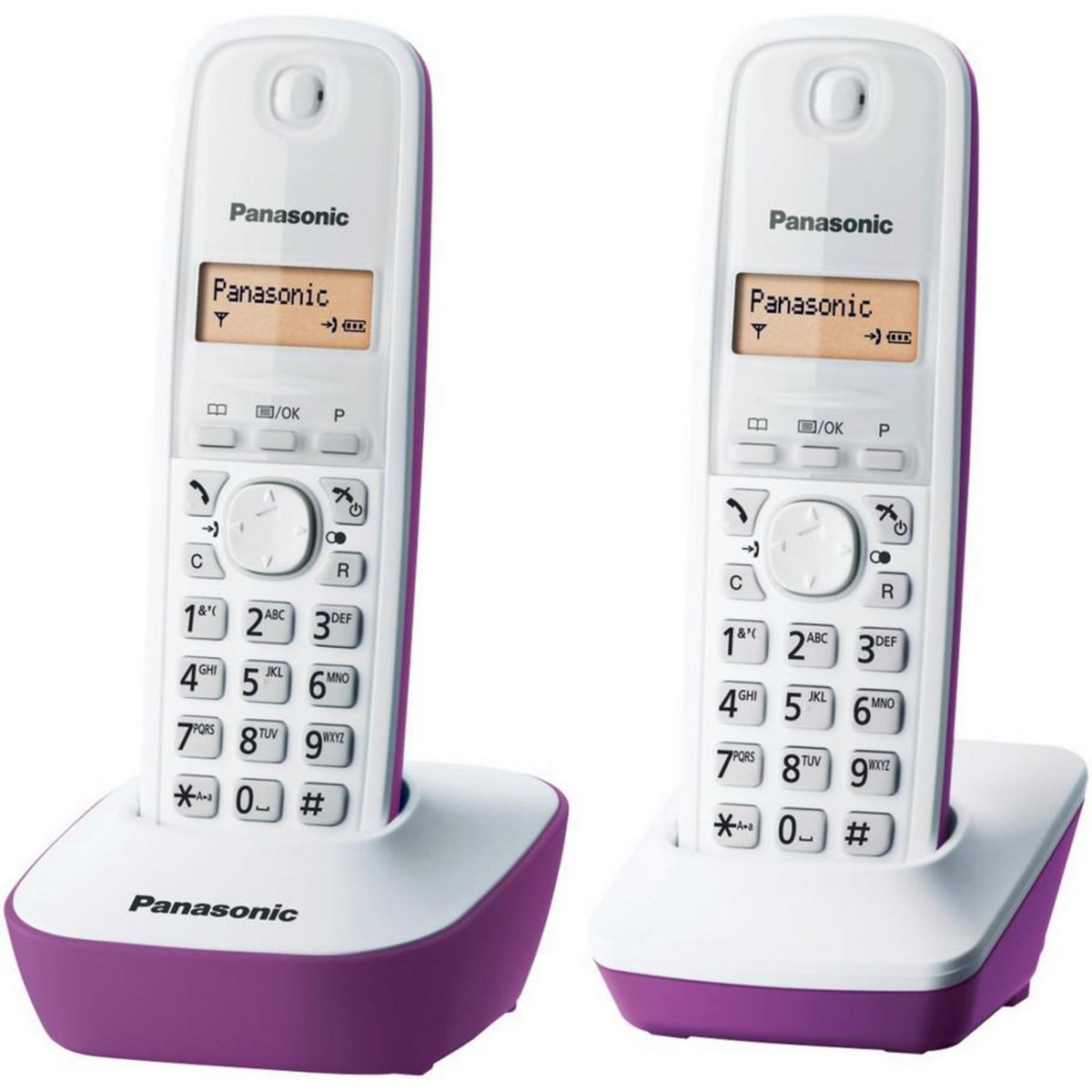 PANASONIC Téléphone sans fil duo dect pourpre - kxtg1612frf