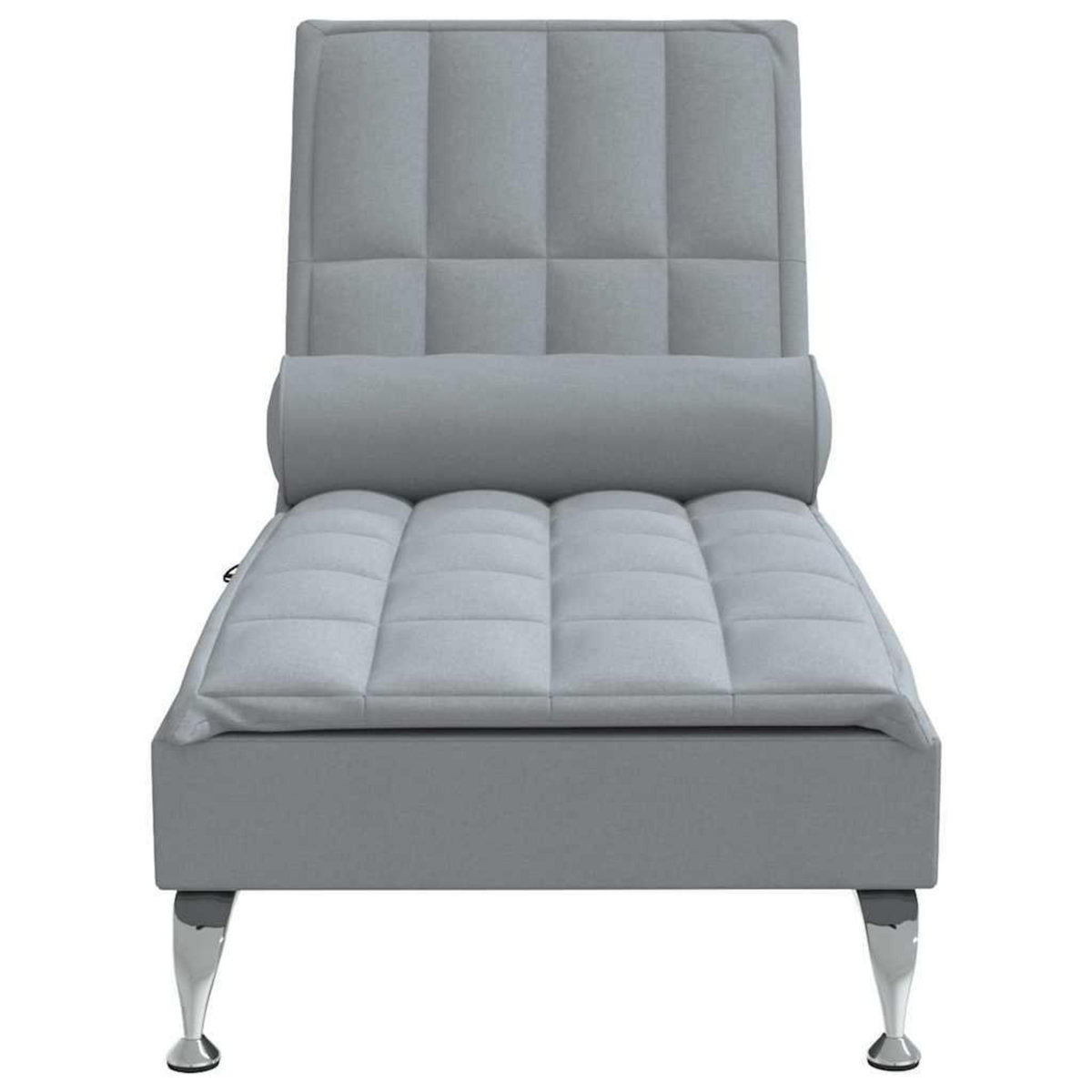 VIDAXL Chaise longue de massage avec traversin gris clair tissu