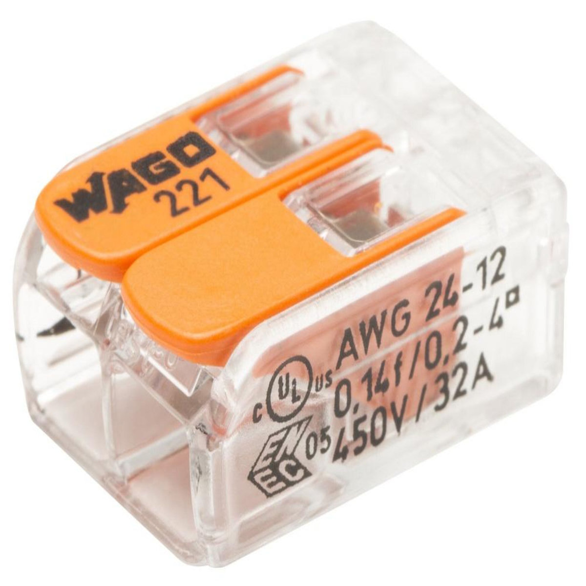 WAGO Lot de 10 bornes WAGO levier 2 fils 4mm²