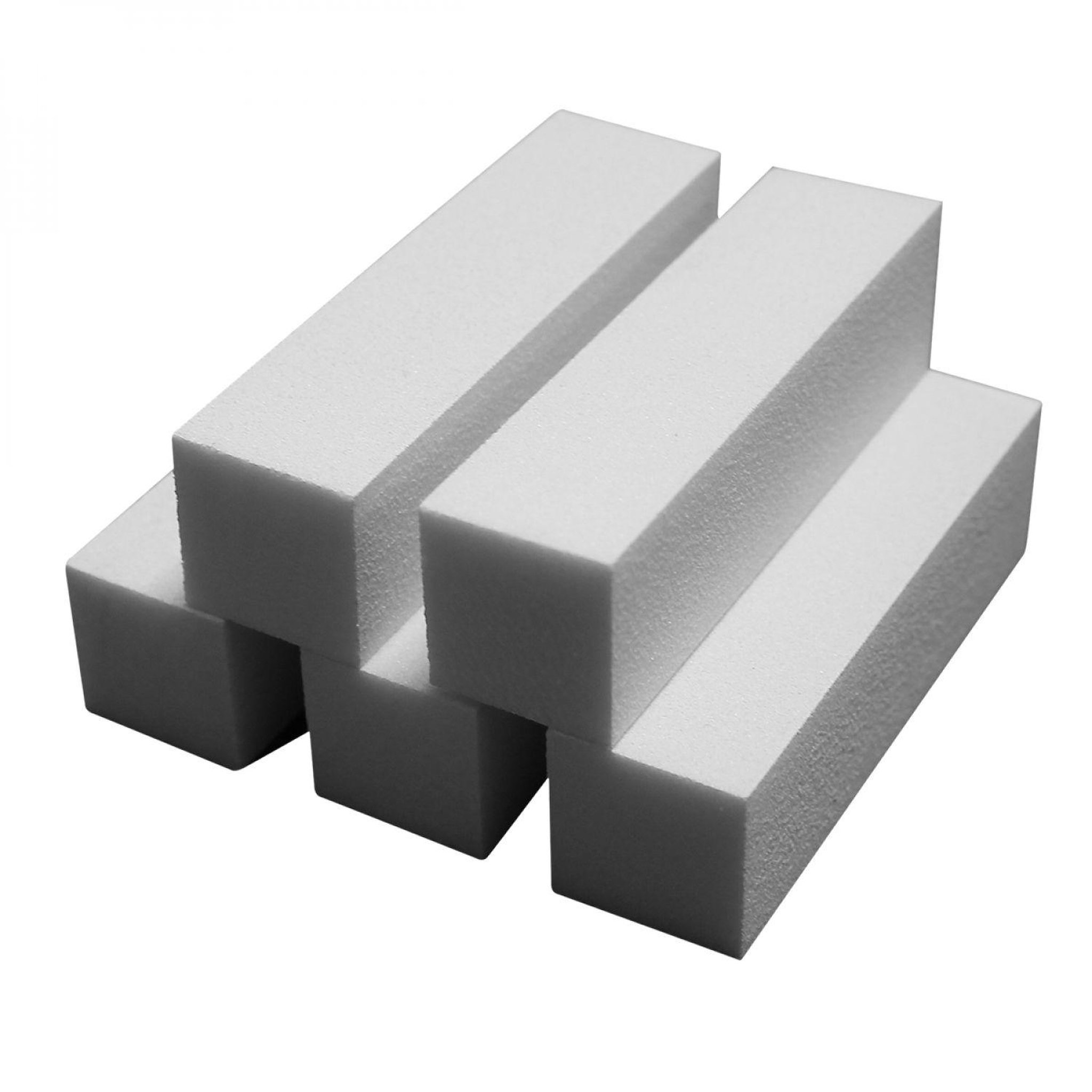 Voir la diapositive 1 : VIVEZEN Lot de 5 blocs polissoirs 4 faces 120/120 - Blanc