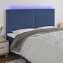 Voir la diapositive 1 : VIDAXL Tete de lit a LED Bleu 200x5x118/128 cm Tissu