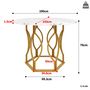 Voir la diapositive 3 : MERAX Table à manger ronde fixe blanc+doré - 100x100-100max.cm mdf et métal