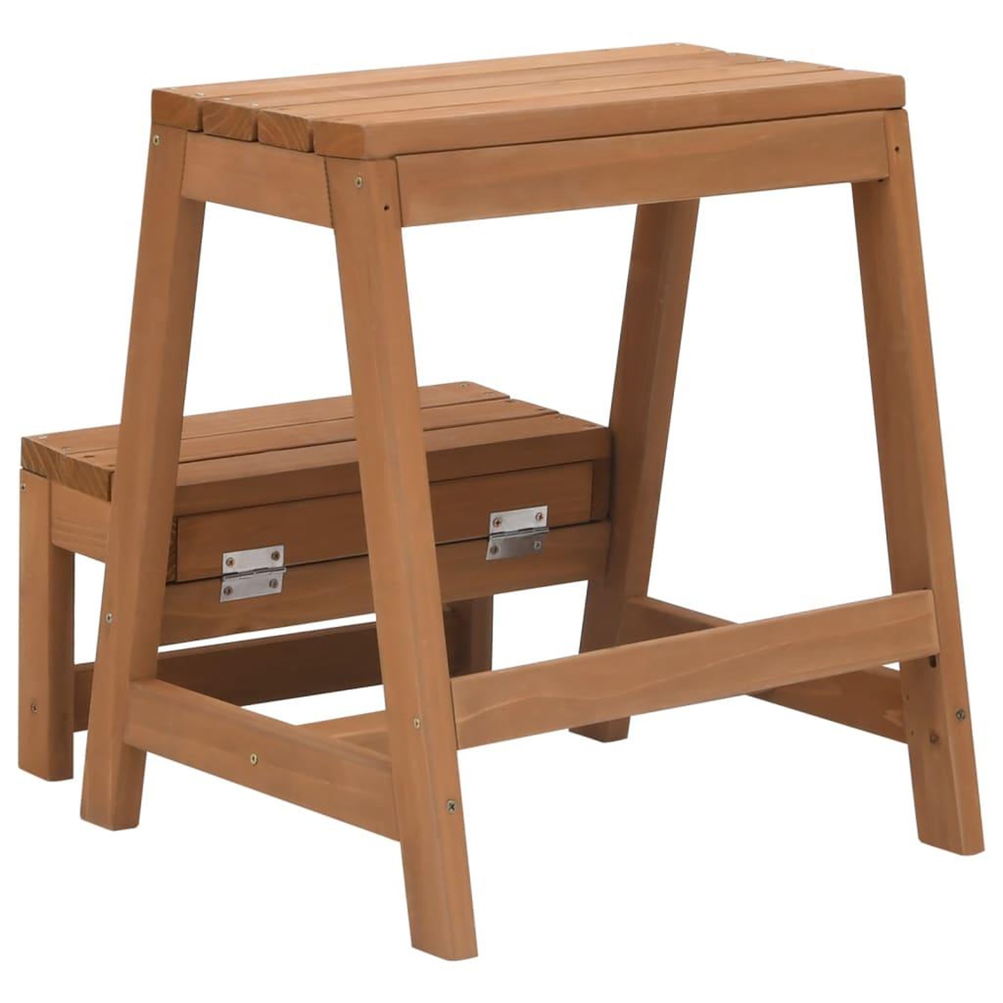 Voir la diapositive 4 : VIDAXL Escabeau pliable bois de sapin massif