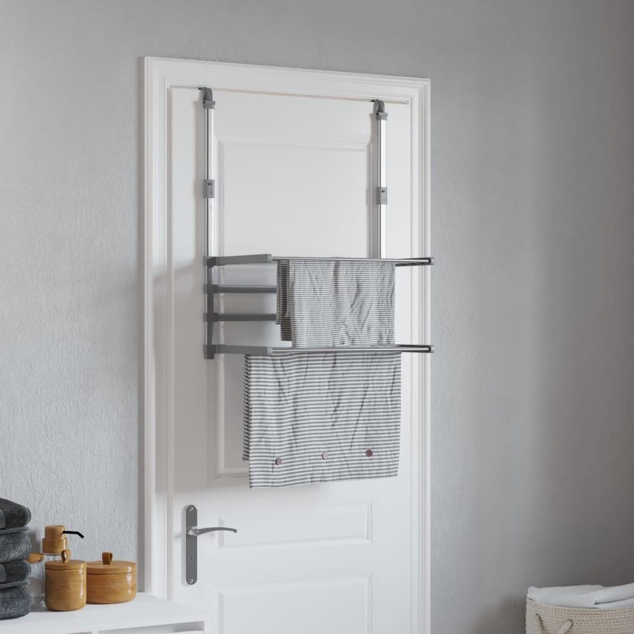 VIDAXL Sechoir a linge pour balcon 54x25x42 cm aluminium