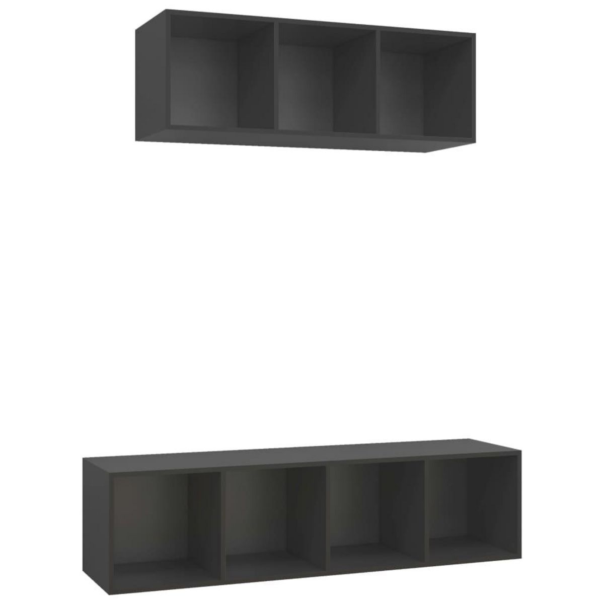 VIDAXL Ensemble de meubles TV 2 pcs Gris Bois d'ingenierie