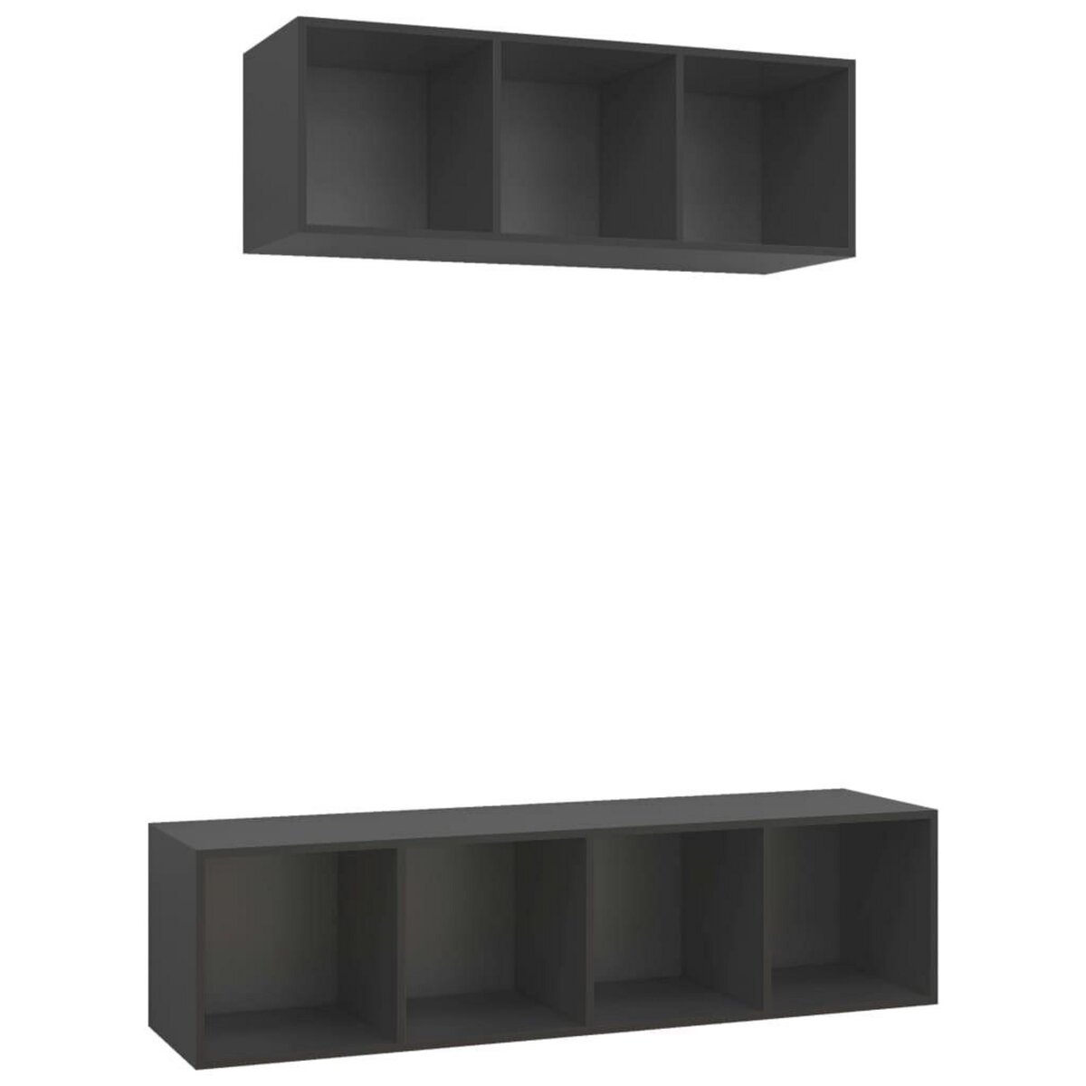VIDAXL Ensemble de meubles TV 2 pcs Gris Bois d'ingenierie