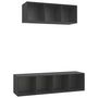 Voir la diapositive 2 : VIDAXL Ensemble de meubles TV 2 pcs Gris Bois d'ingenierie