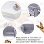 PAWHUT Canapé chien chat sur pied style graphique contemporain coussin amovible lavable grand confort 74L x 41l x 33H cm gris blanc
