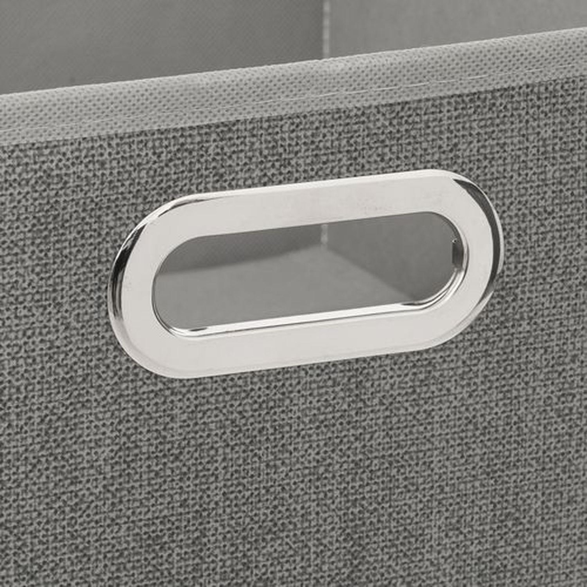 Voir la diapositive 2 : TOILINUX Lot de 2 Boites de rangement en tissu l.31 x h. 15 cm - Gris clair chiné