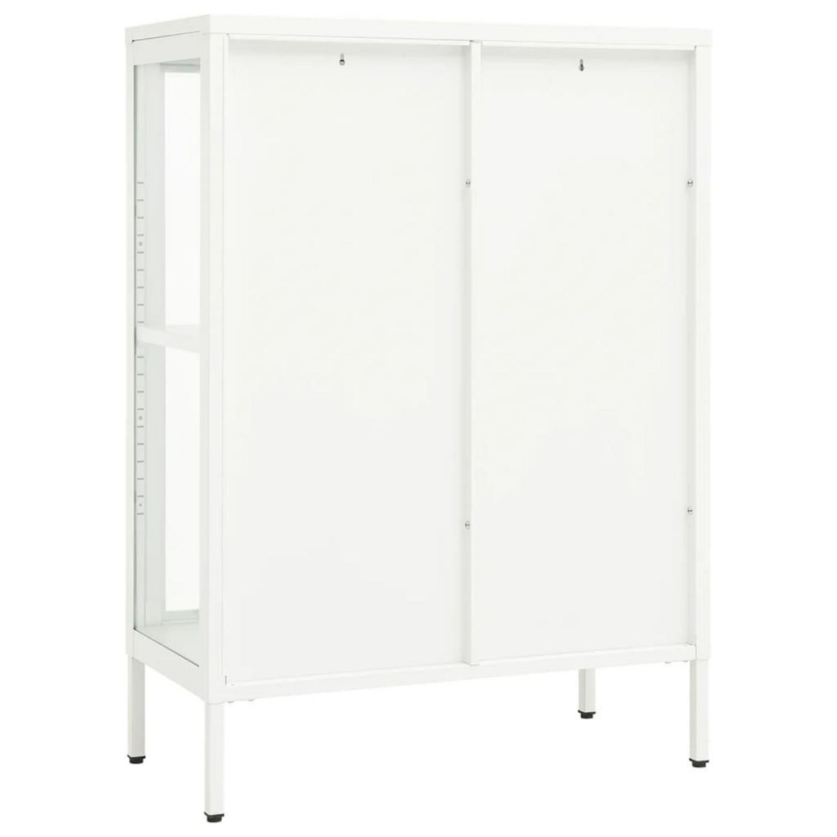 VIDAXL Buffet Blanc 75x35x105 cm Acier et verre