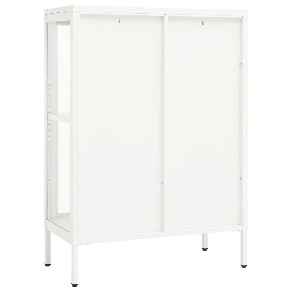 VIDAXL Buffet Blanc 75x35x105 cm Acier et verre
