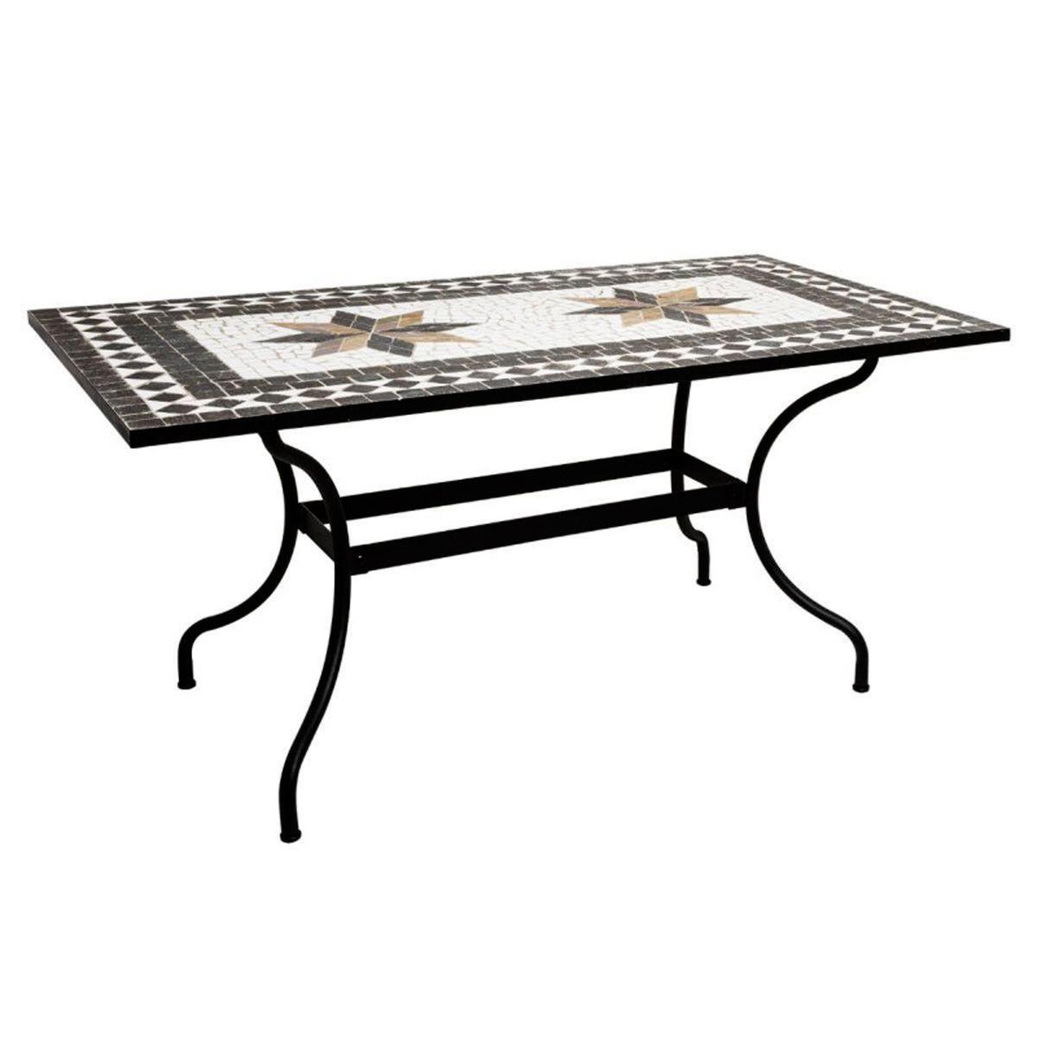 ATMOSPHERA Table de repas en mosaïque  kipos  160cm noir