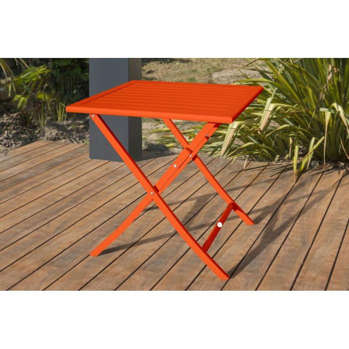Paris Prix Ensemble Table de Jardin Pliante & 2 Chaises  Marius  70cm Orange