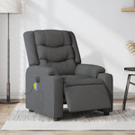 VIDAXL Fauteuil inclinable de massage electrique gris fonce tissu