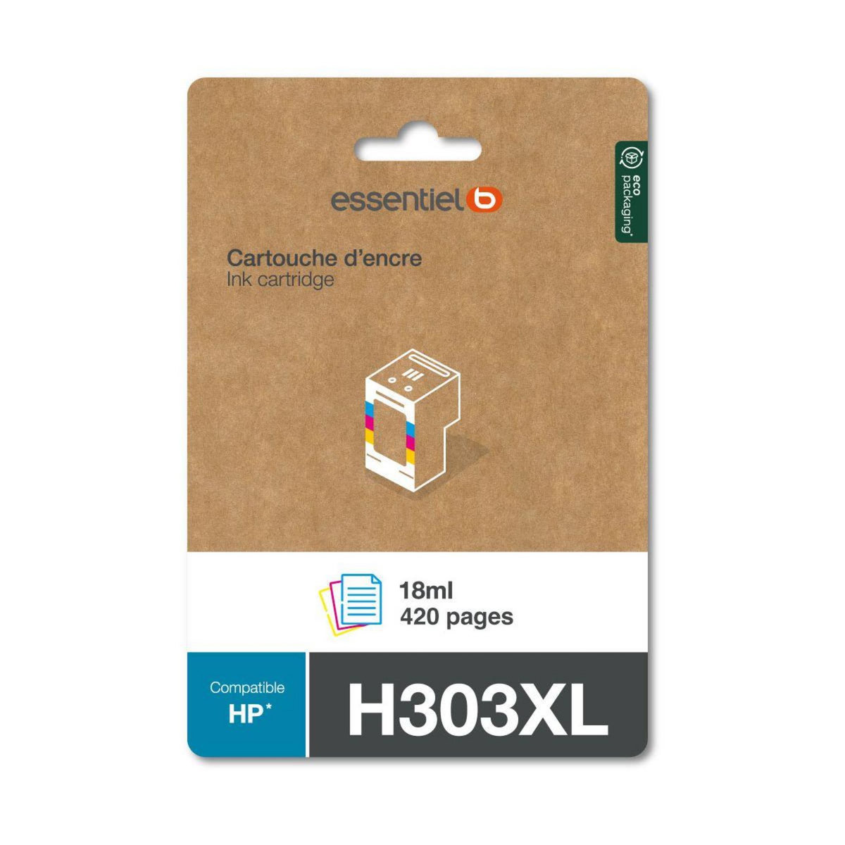 ESSENTIEL B Cartouche d'encre Compatible H303 XL Haute Capacité 3 Couleurs