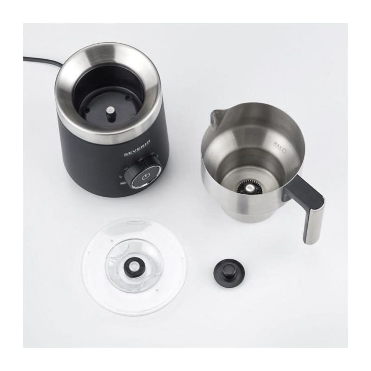 SEVERIN SEVERIN SM3586 Emulsionneur de lait / Chocolatiere Spuma 700, Mousse de lait onctueuse, Le lait ne brule pas, Capacite : 700 ml