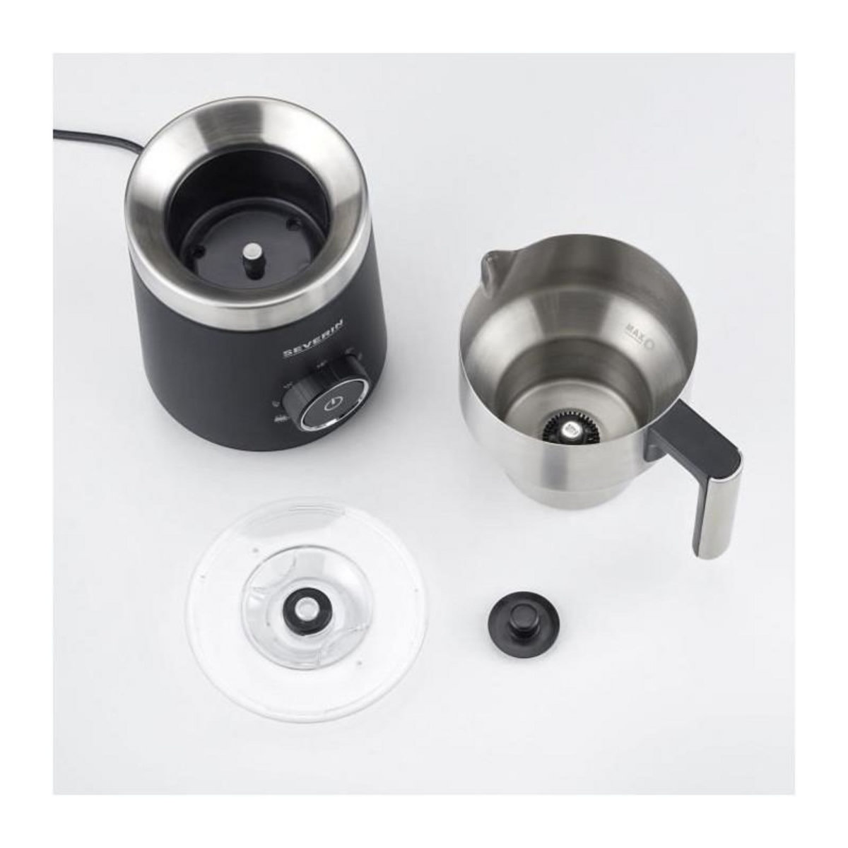 SEVERIN SEVERIN SM3586 Emulsionneur de lait / Chocolatiere Spuma 700, Mousse de lait onctueuse, Le lait ne brule pas, Capacite : 700 ml