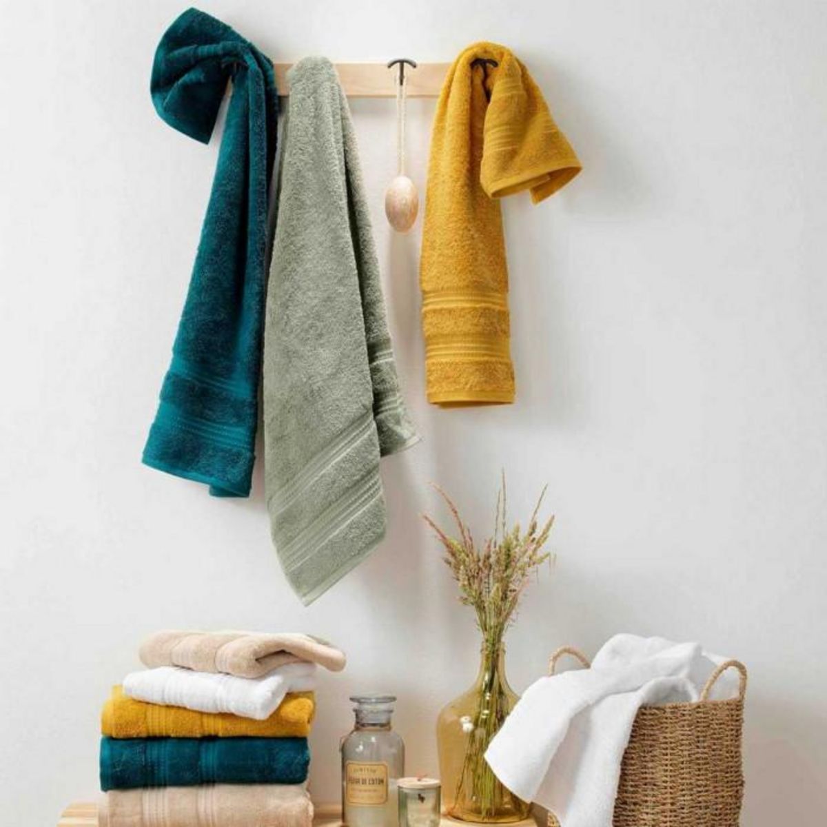 Paris Prix Lot de 2 Gants de Toilette  Excellence  15x21cm Tournesol