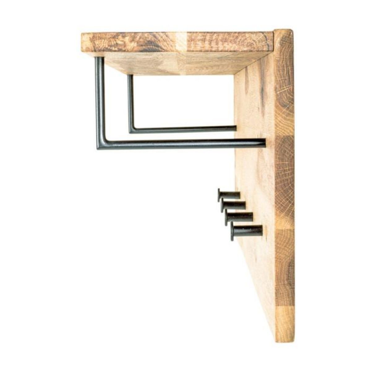 Paris Prix Patère Murale 4 Crochets & Cintre  Royal Oak  80cm Naturel